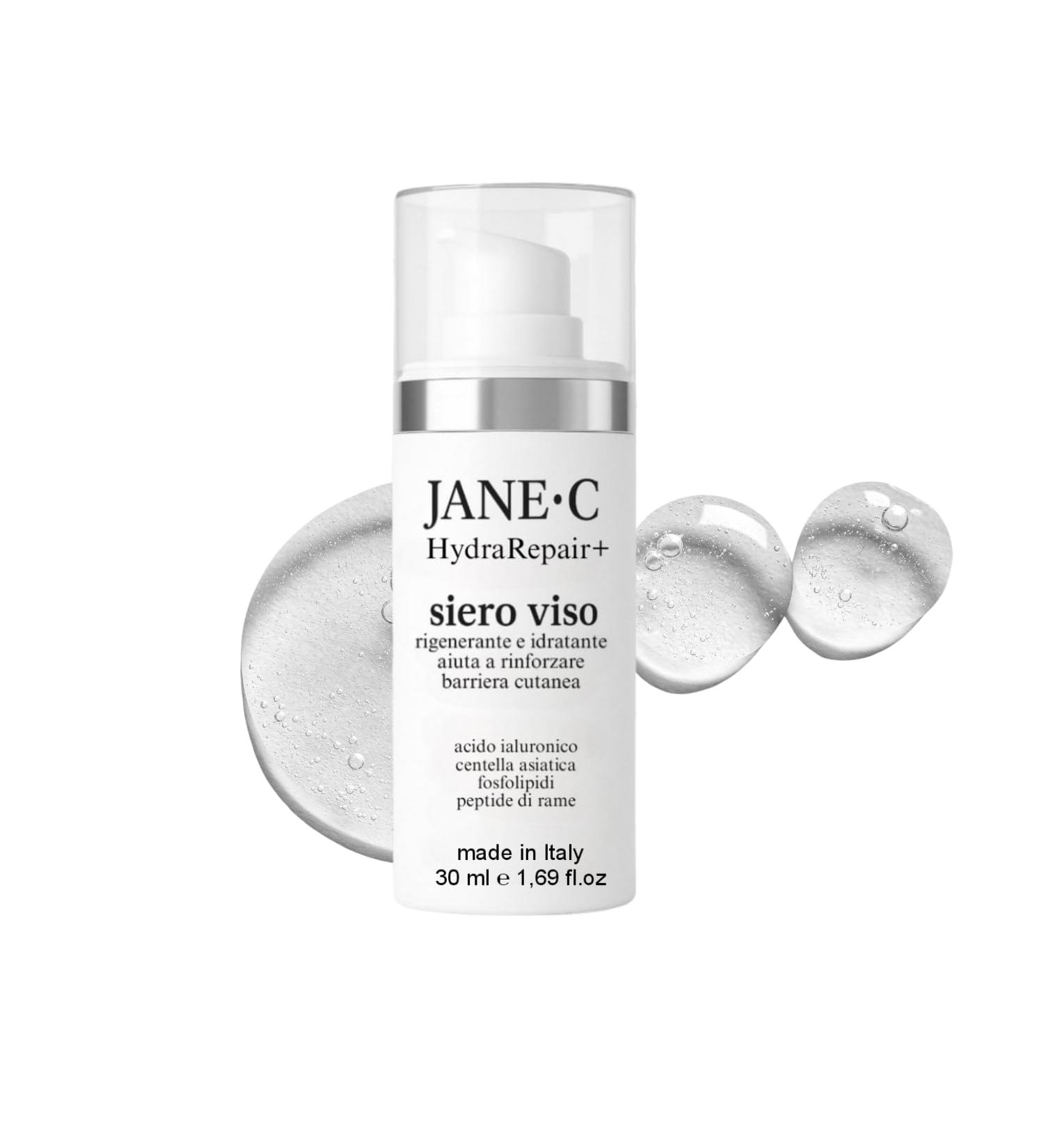  JANEC JANE C HydraRepair+ Face Serum Snail Mucin Centella Asiatica Copper Peptides Hyaluronic Acid K-Beauty Style Intense Hydration and Multi-Level Regeneration Made in Italy 30ml - Buy Online on GoSupps.com