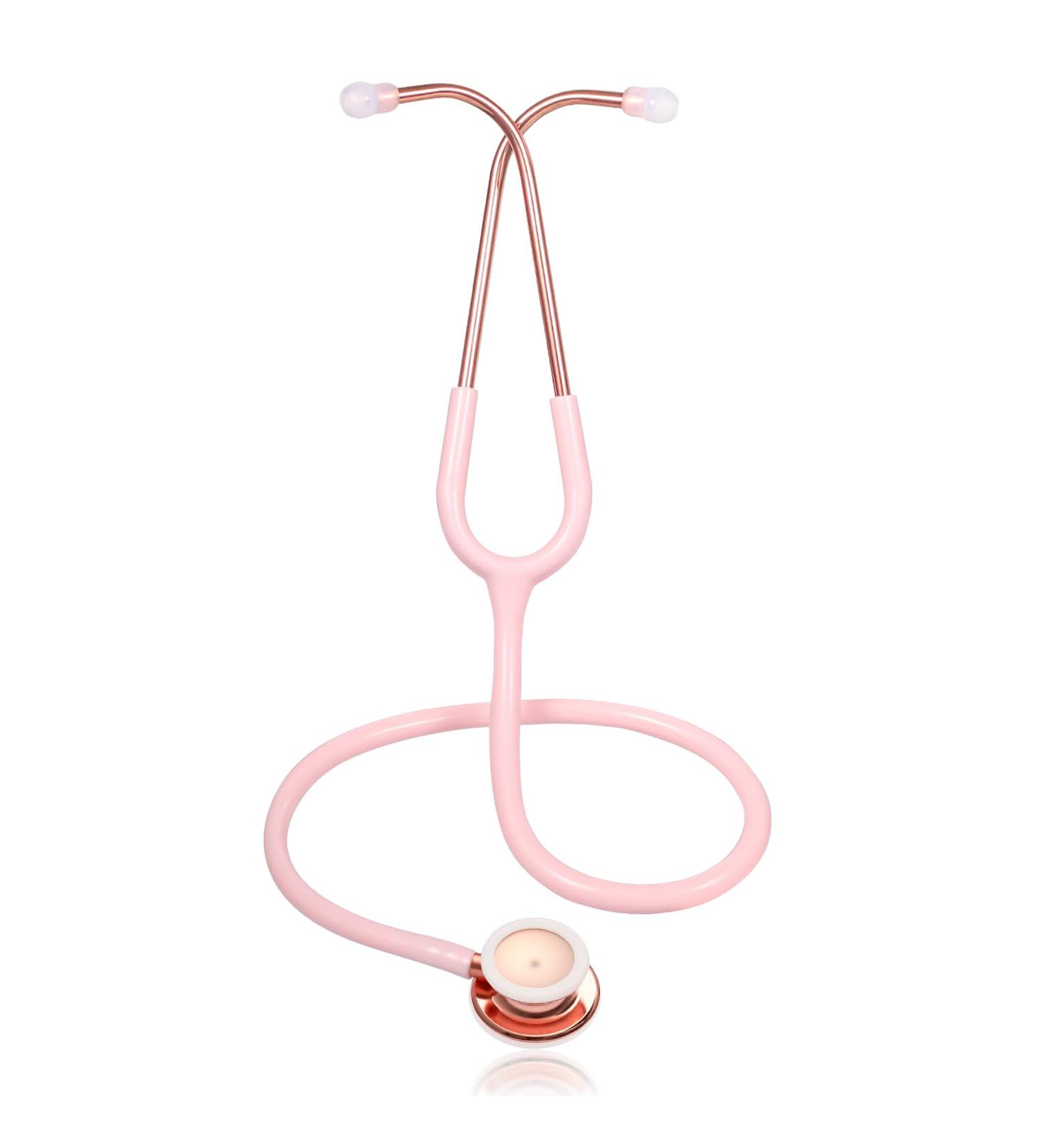 Scienlodic Double-Sided Stethoscope - Professional Light Pink Stethoscope for Doctors Nurses & Students | Customized Gold-Plated Design - Buy Online on GoSupps.com