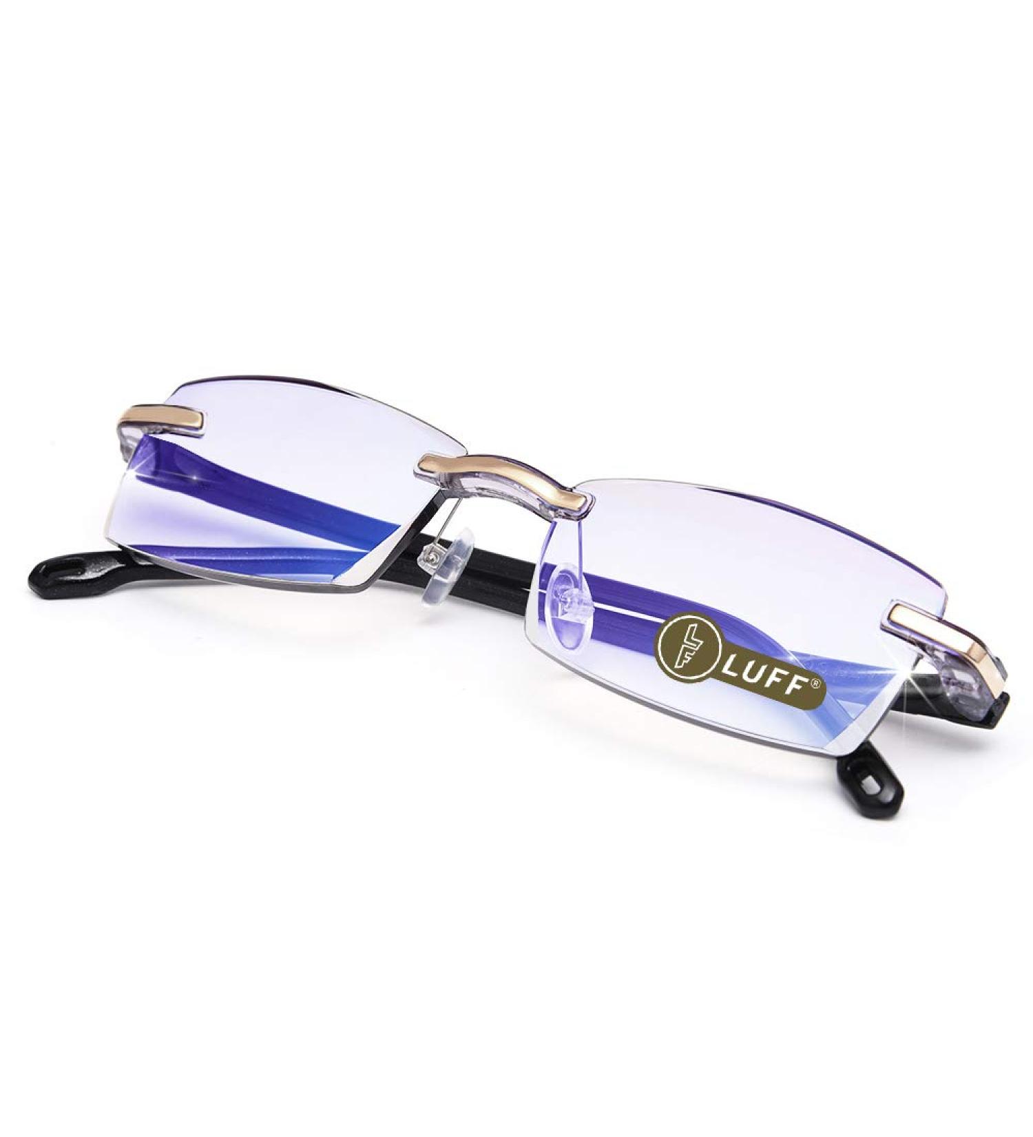 LUFF HD Anti-Blue Frameless Reading Glasses - 1.5x Diamond Cut Edge | Shop Internationally - Buy Online on GoSupps.com