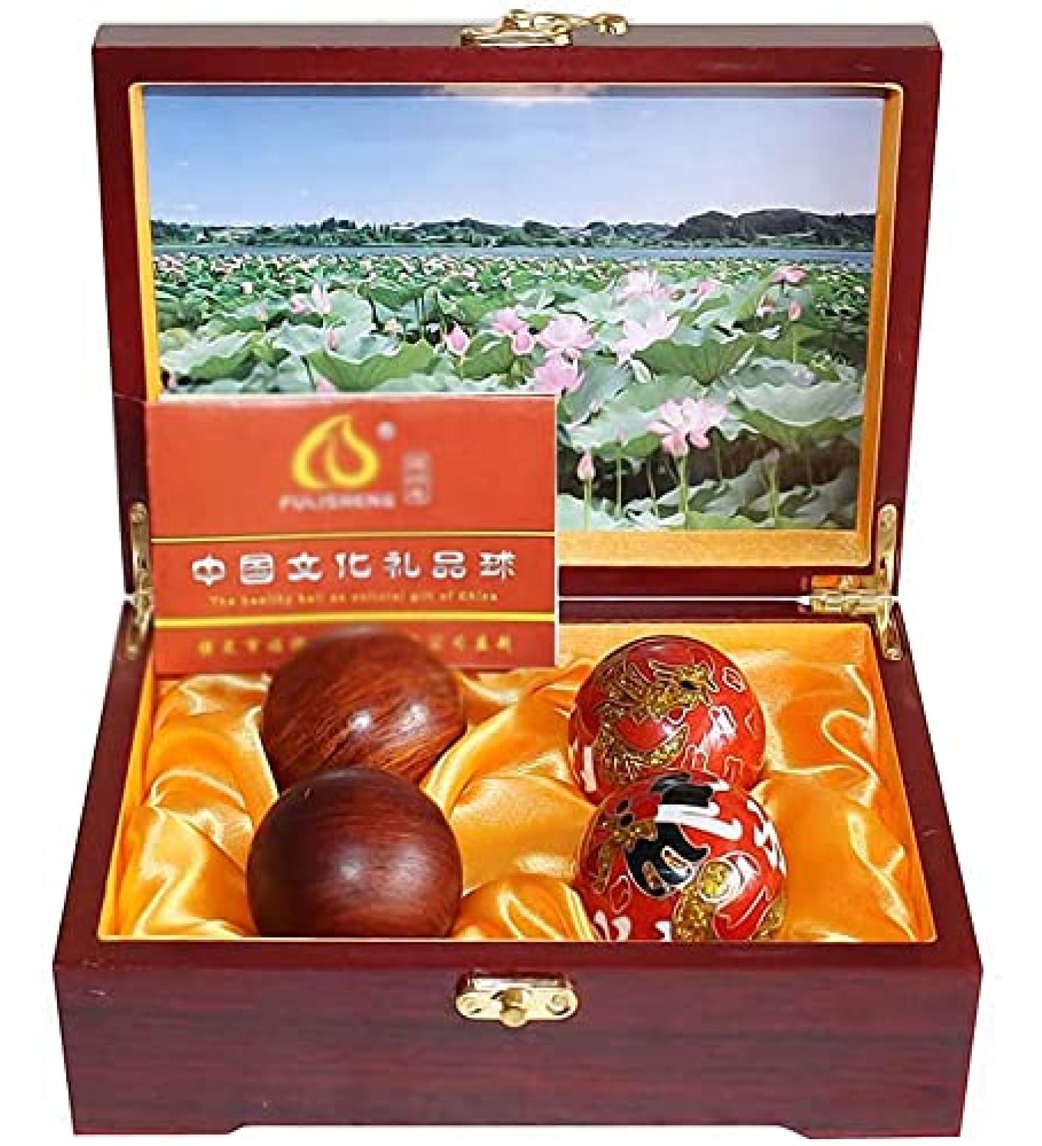 Buy Baoding Balls - Chinese Stress Relief Massage Ball Set for Hand Exercise & Relaxation - Buy Online on GoSupps.com