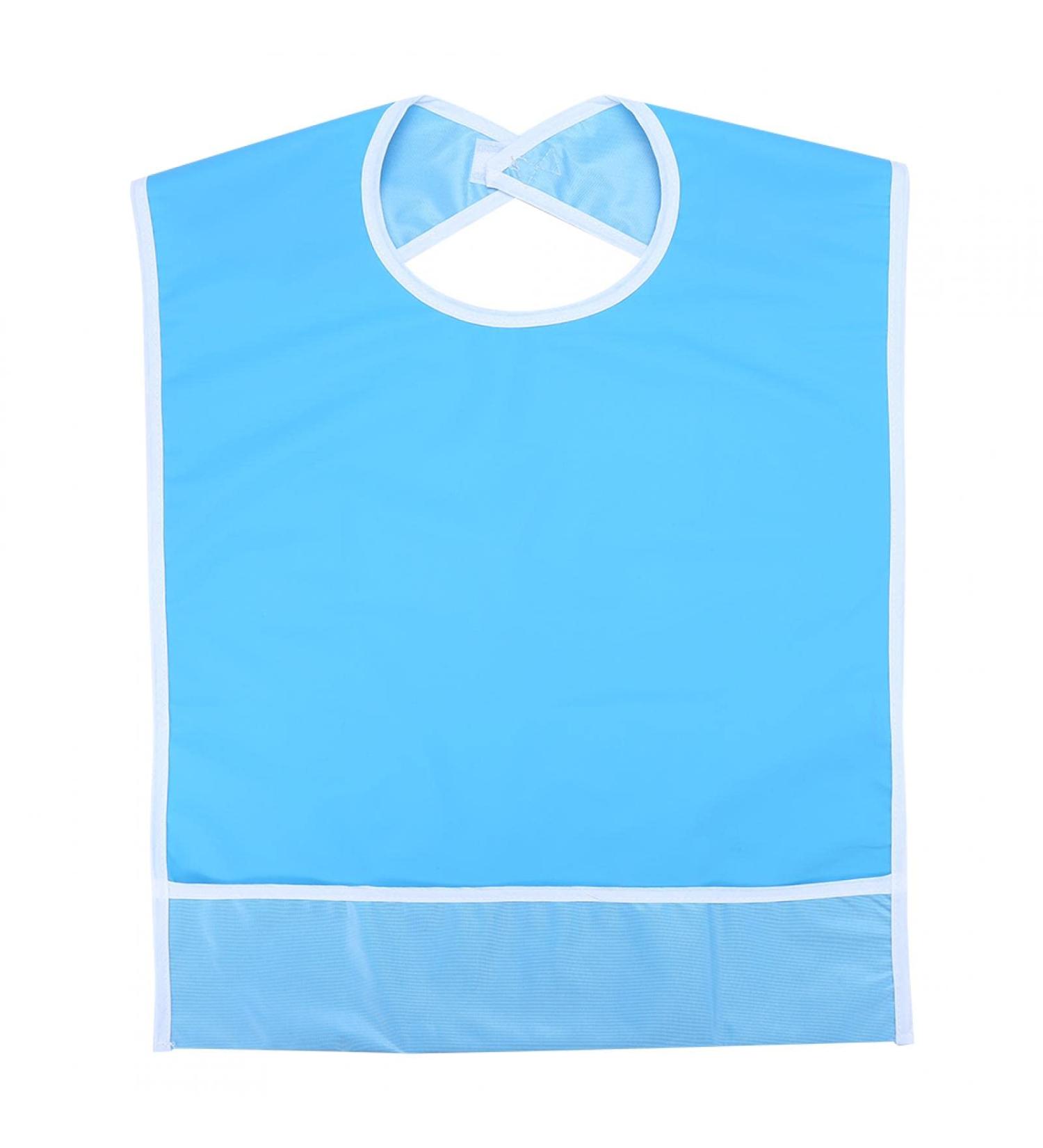 Adult Bib Waterproof Adult Elder Mealtime Bib Clothes Clothing Protector Dining Aid Ideal for Inconvenience People(Sky Blue) - Buy Online on GoSupps.com