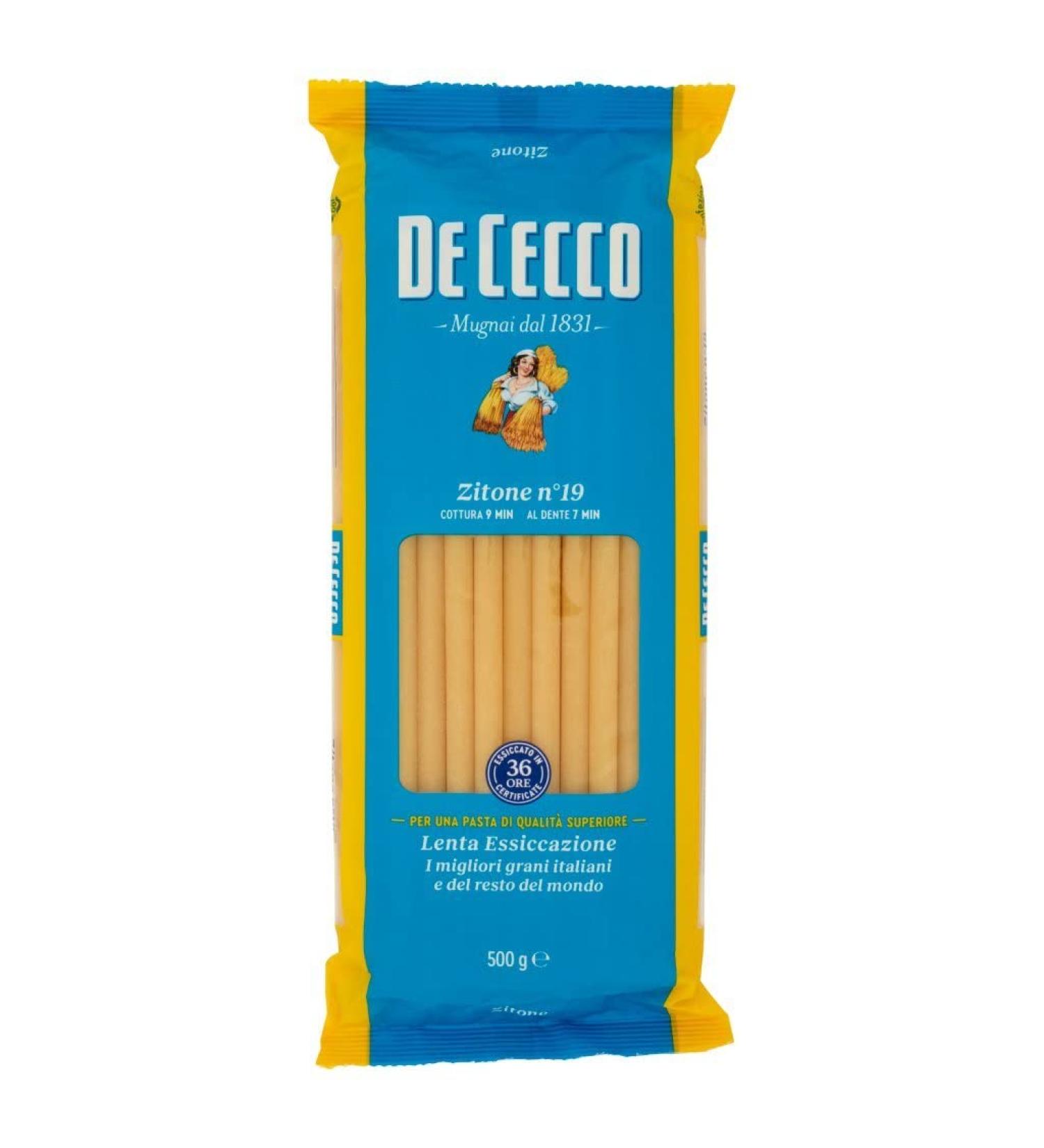  Italian Gourmet E.R. Pack of 10 De Cecco 100% Italian Zitone N 19 pasta pieces (500g) + Italian Gourmet Polpa (400g) - Buy Online on GoSupps.com