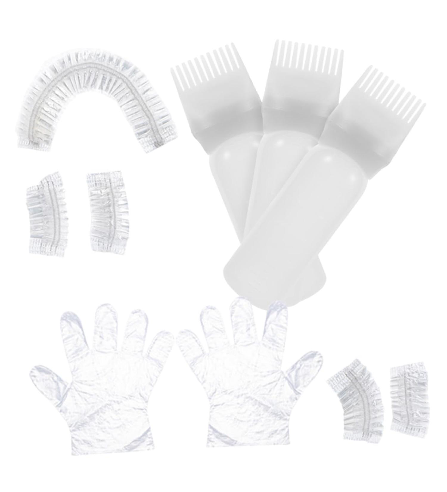 minkissy 1 Set portable suite white earmuffs tool kit gloves applicator bleach bleach kit Hair oil salon hair dyeing tool shower cap tool hair dye set Accessories hair applicator tool 6.9x4.8cm White - Buy Online on GoSupps.com