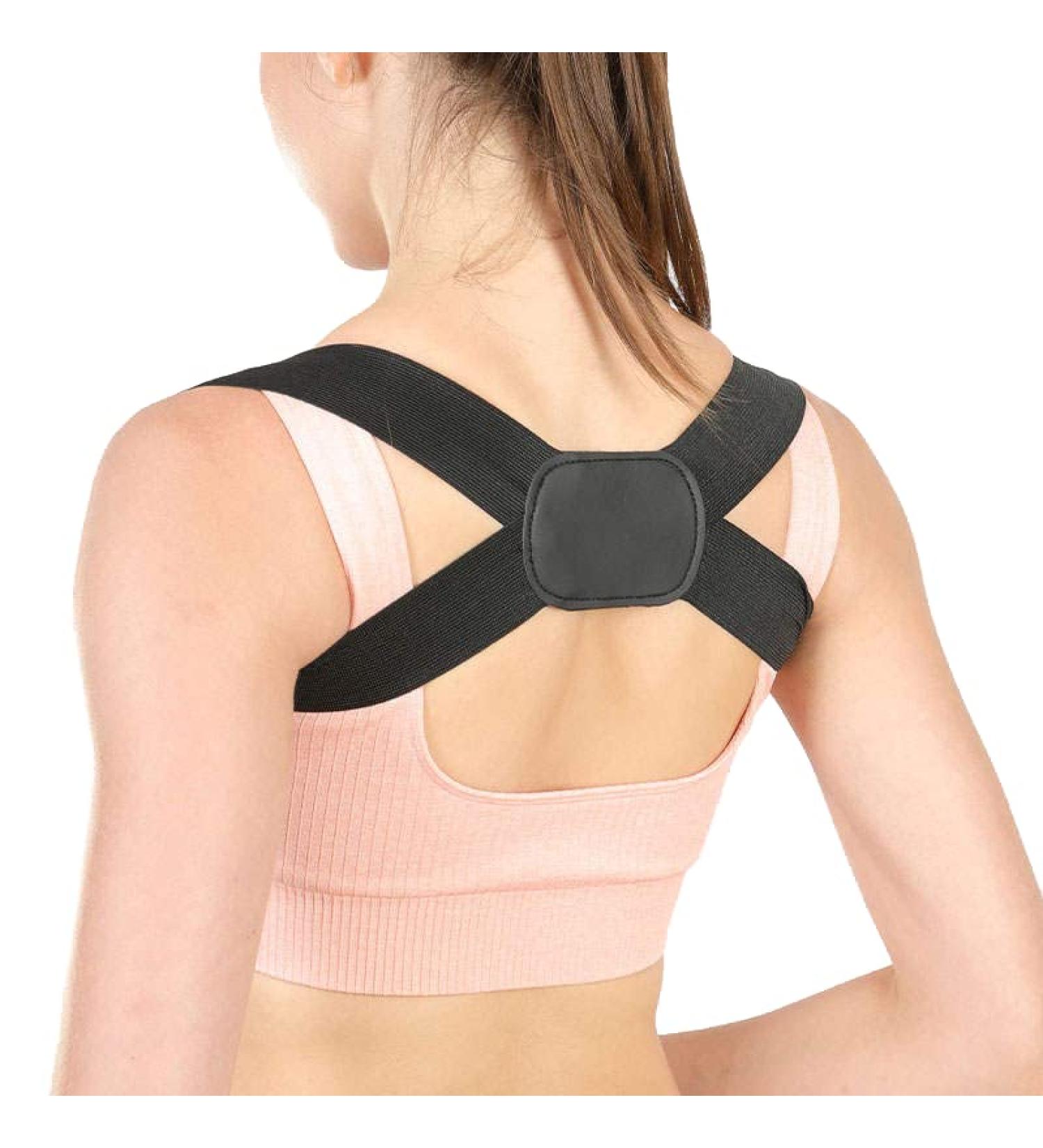 Back Posture Corrector for Men & Women - Adjustable Shoulder Straps for Kyphosis Scoliosis Pain Relief & Spinal Alignment - Black Medium - Buy Online on GoSupps.com