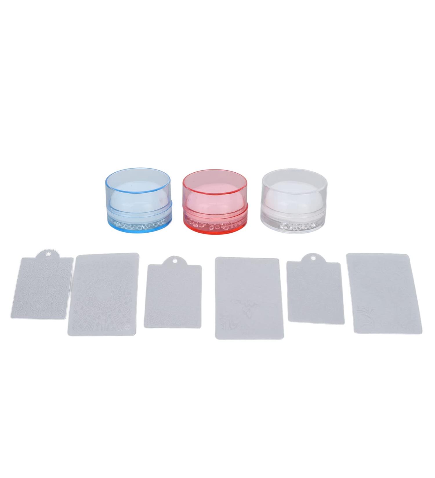Buy 9PCs Nail Art Stamper Set - Clear Jelly Silicone for DIY French Manicure Designs | International Shipping Available - Buy Online on GoSupps.com