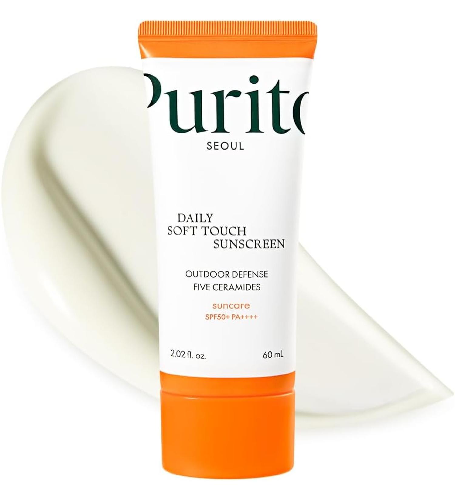 PURITO Daily Soft Touch Sunscreen 60ml | SPF 50+ PA++++ | Vegan & Cruelty-Free | Broad-Spectrum Protection - Buy Online on GoSupps.com