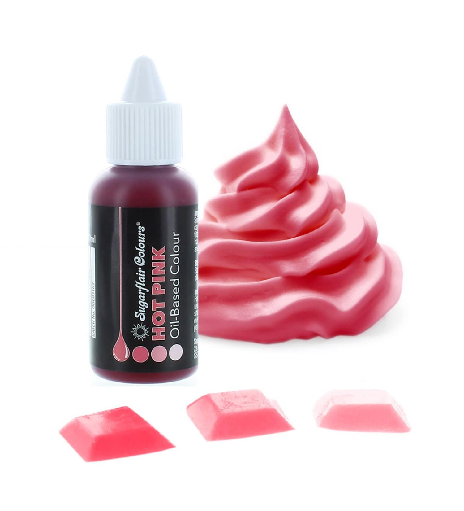 30ml Sugarflair Hot Pink Oil Based Food Colouring for High Fat Foods - Highly Concentrated Edible Dye for Icing, Buttercream, Chocolate & More - Buy Online on GoSupps.com