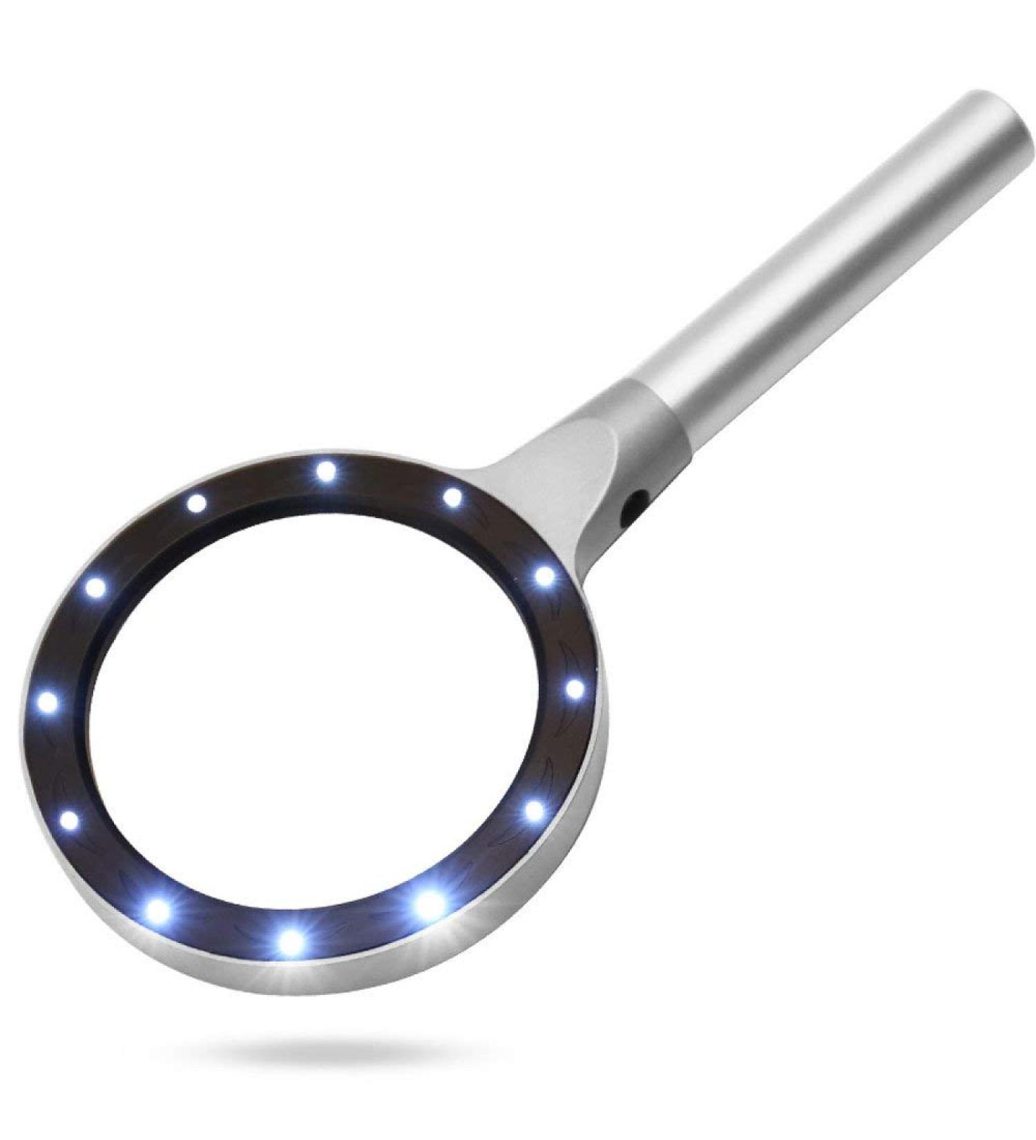 Glass with 12 LED Lights 3X Handheld Illuminated Magnifier Super High Clarity Lightweight 90mm Distortion-Free Illuminated Magnifier with Glass Lens Made in China - Buy Online on GoSupps.com