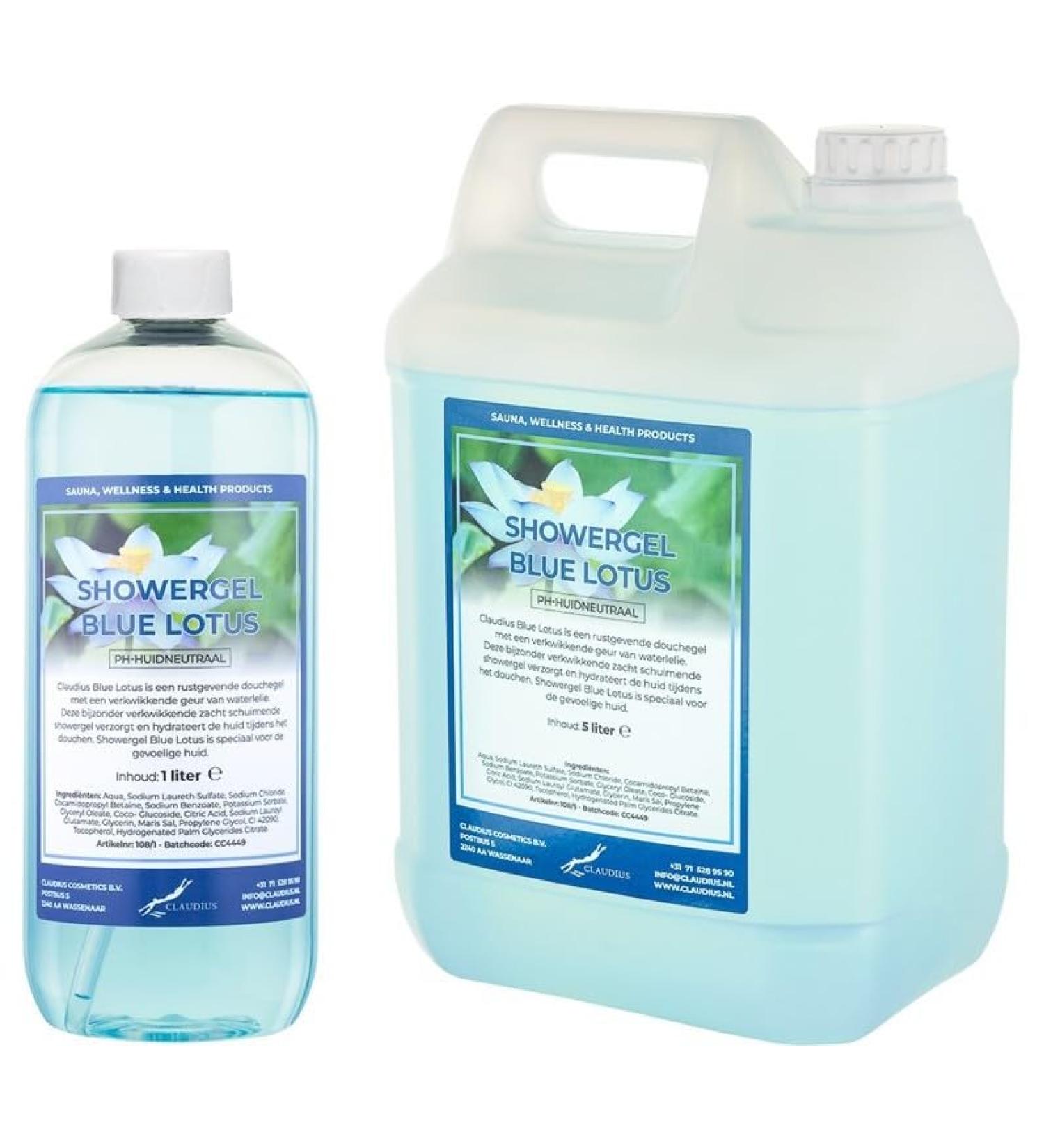 Claudius Showergel Blue Lotus 5 liter + 1 liter transparent