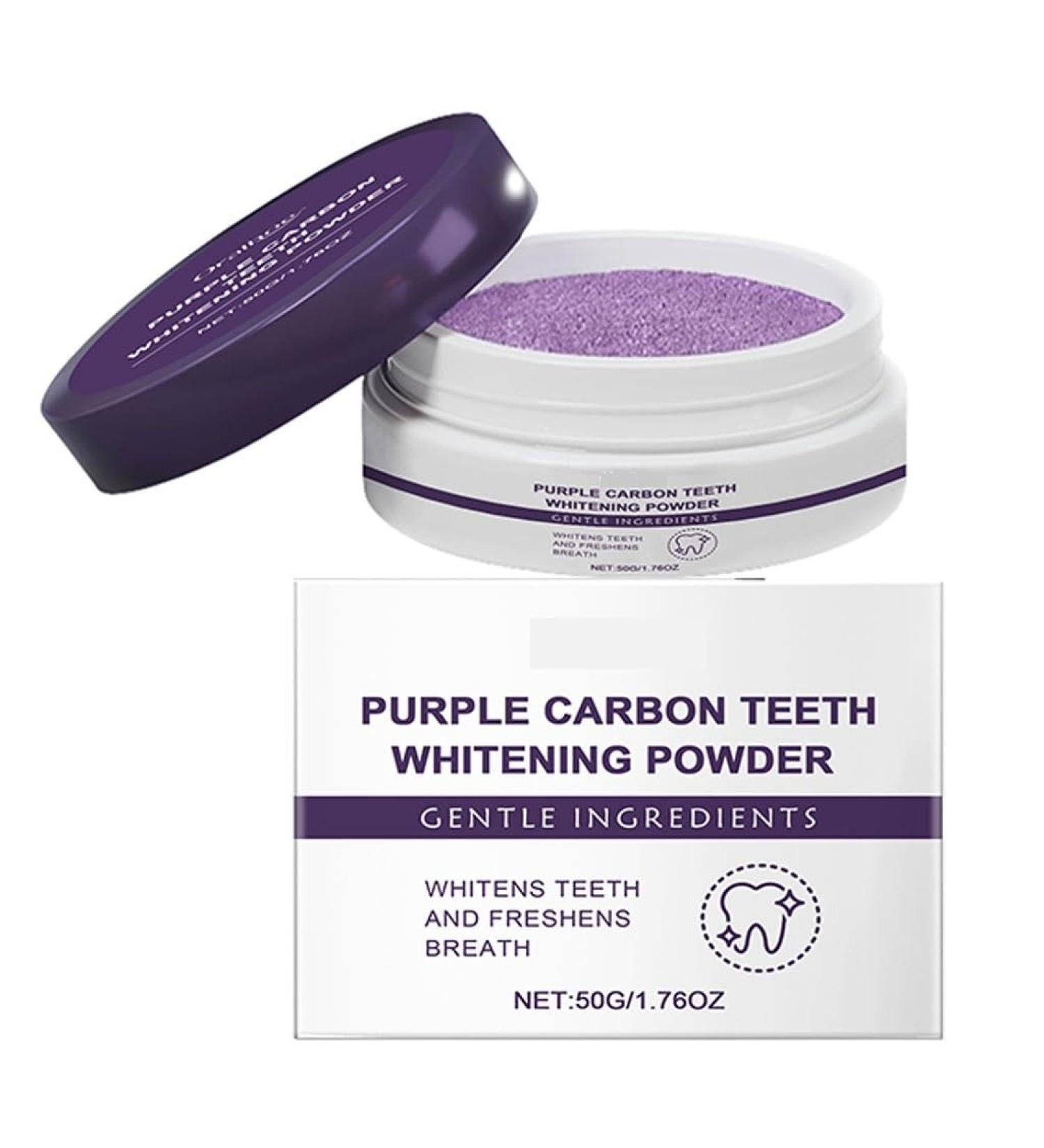 Purple Teeth Whitening Powder Lightens Surface Stains Provides Lasting Freshness Maintains Gum Health and Enhances Oral Care Results.(3pcs) - Buy Online on GoSupps.com