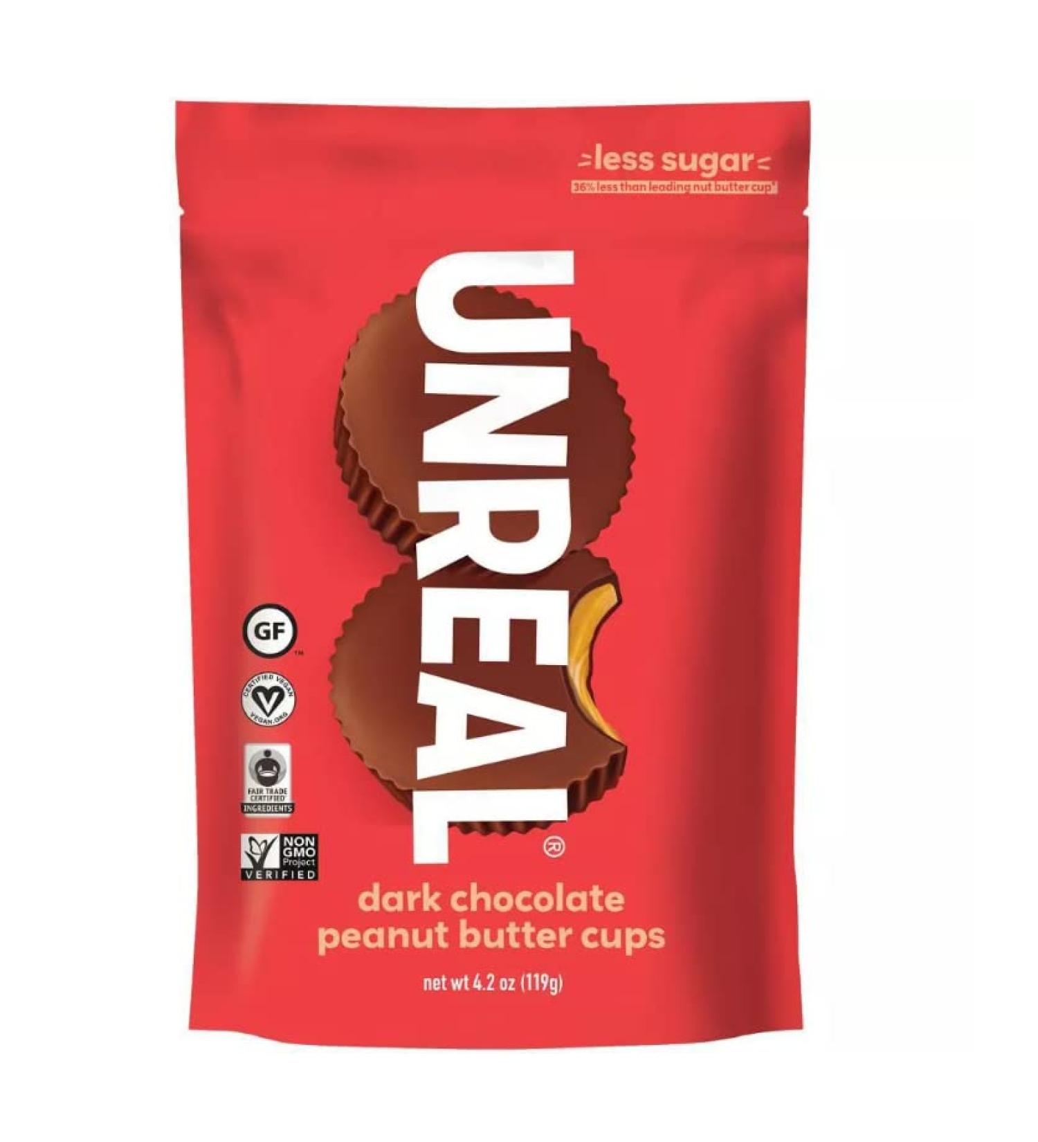 UNREAL Dark Chocolate Peanut Butter Cups 120g - Buy Online on GoSupps.com