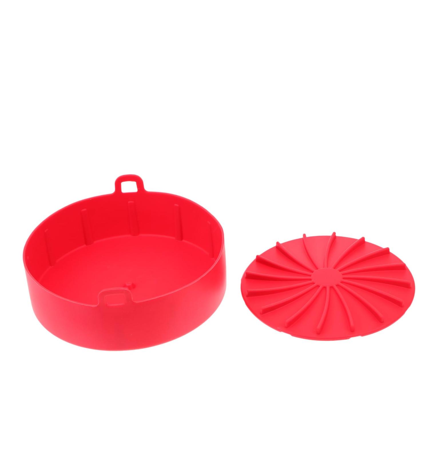 OUNONA 1pc Bakeware Silicone Airfryer Liner Air Fryer Baking Bbq Plate Food Silicone Baking Tool Air Fryer Oven Pan Silicone Cooking Utensils Air Fryer Pot Non Stick Silica Gel Container Red 19x19cm - Buy Online on GoSupps.com