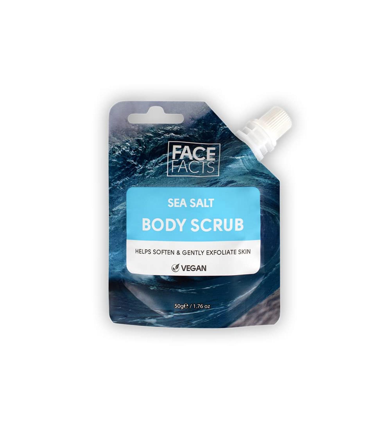 Face Facts Sea Salt Body Scrub | Smoothes + Glows | 99% Natural Scrub | Vegan | 50g - Buy Online on GoSupps.com