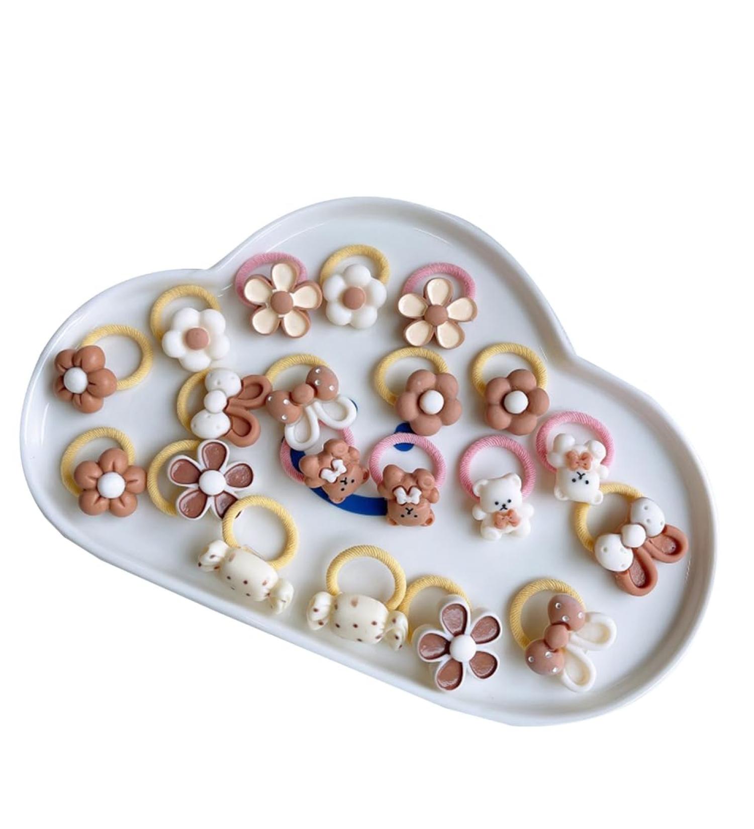 20 Pieces/set Hair Rings Elastic Hair Bands Cute Cartoon Kids Headwear Hair Ties Great Birthday Gift for Girls Toddlers 1 - Buy Online on GoSupps.com