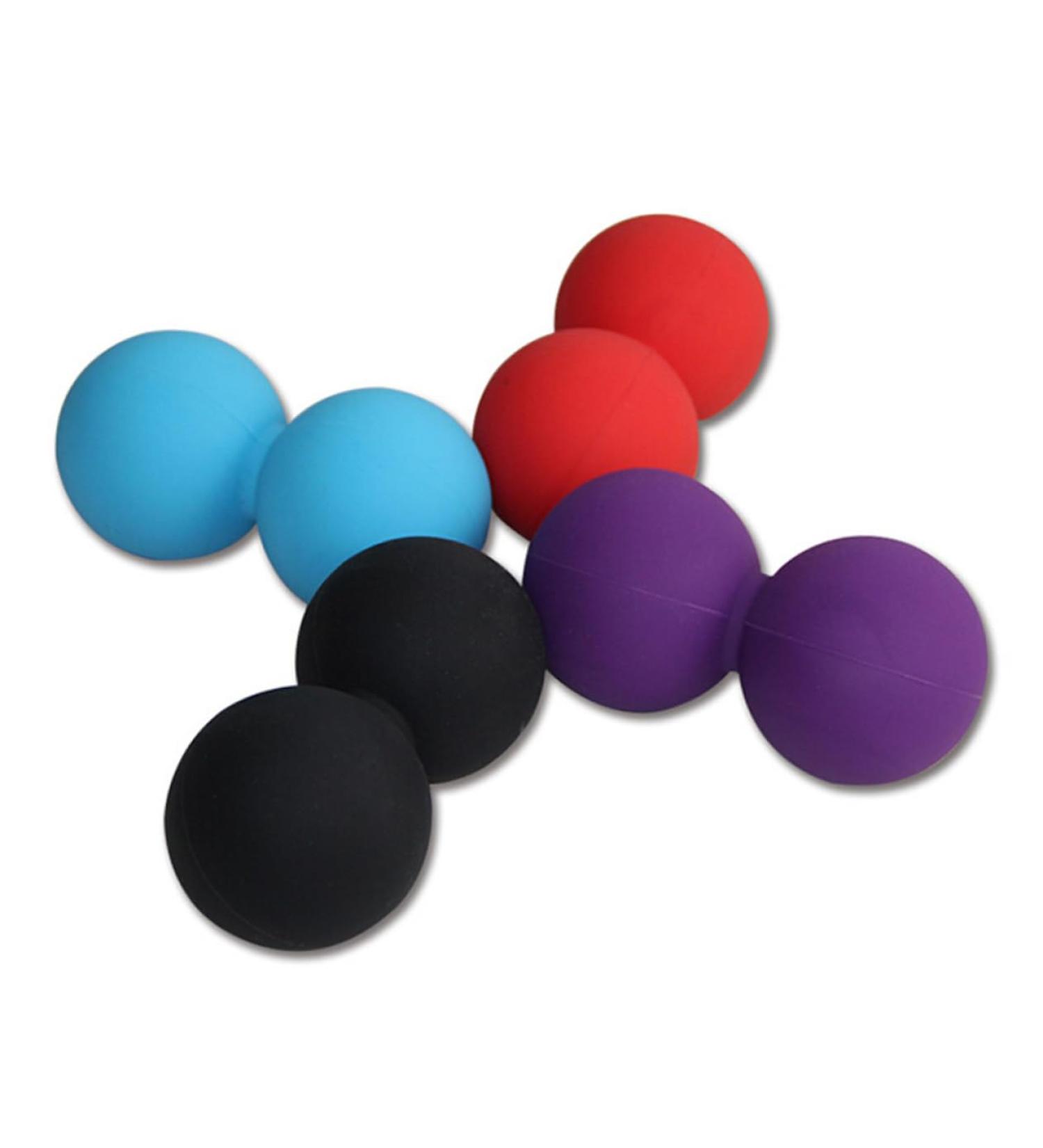Frcolor Plantar Fasciitis Massage Peanut Ball - Silicone Foot Sole Relaxation & Muscle Roller - Double Yoga Massage Ball for Whole Body Fitness - Fascia Relief in Red - Buy Online on GoSupps.com