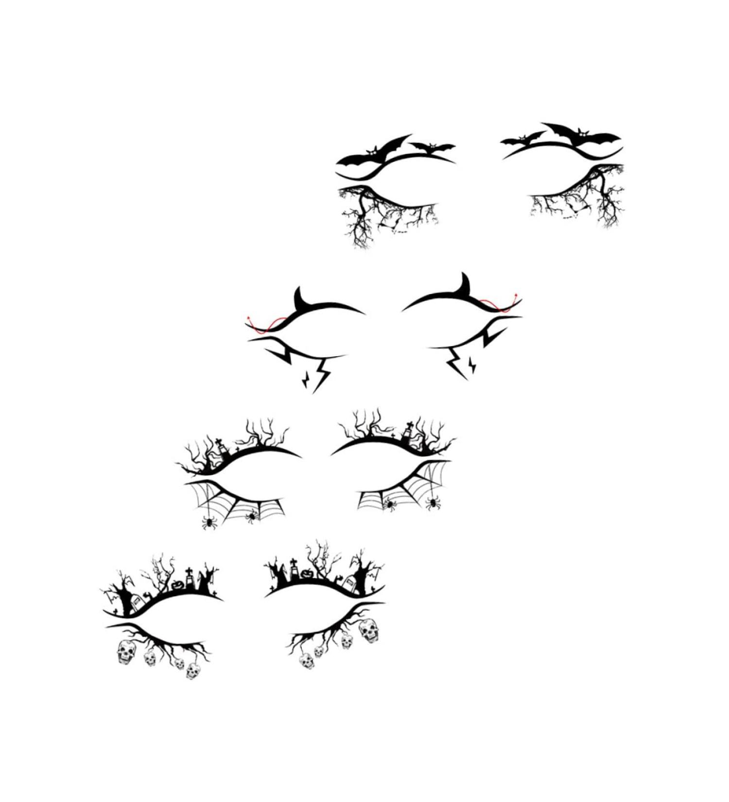 Abaodam 8 Pairs halloween eyeliner stickers prom props halloween party decoration props Eyelash Tapes spider - Buy Online on GoSupps.com