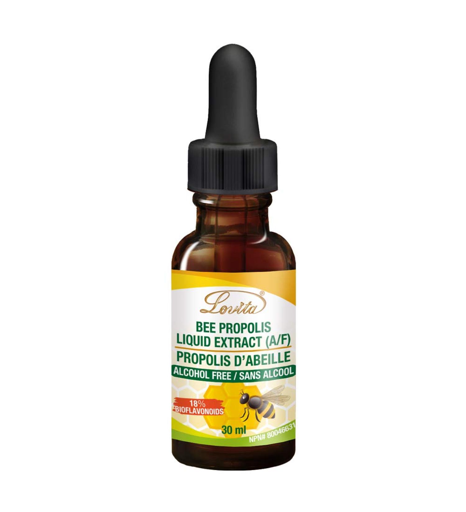 Lovita Bee Propolis 500mg Ultra Strength Extract, Alcohol-Free Liquid Supplement for Immune Support & Sore Throat Relief - 1.01 Fl Oz - Buy Online on GoSupps.com
