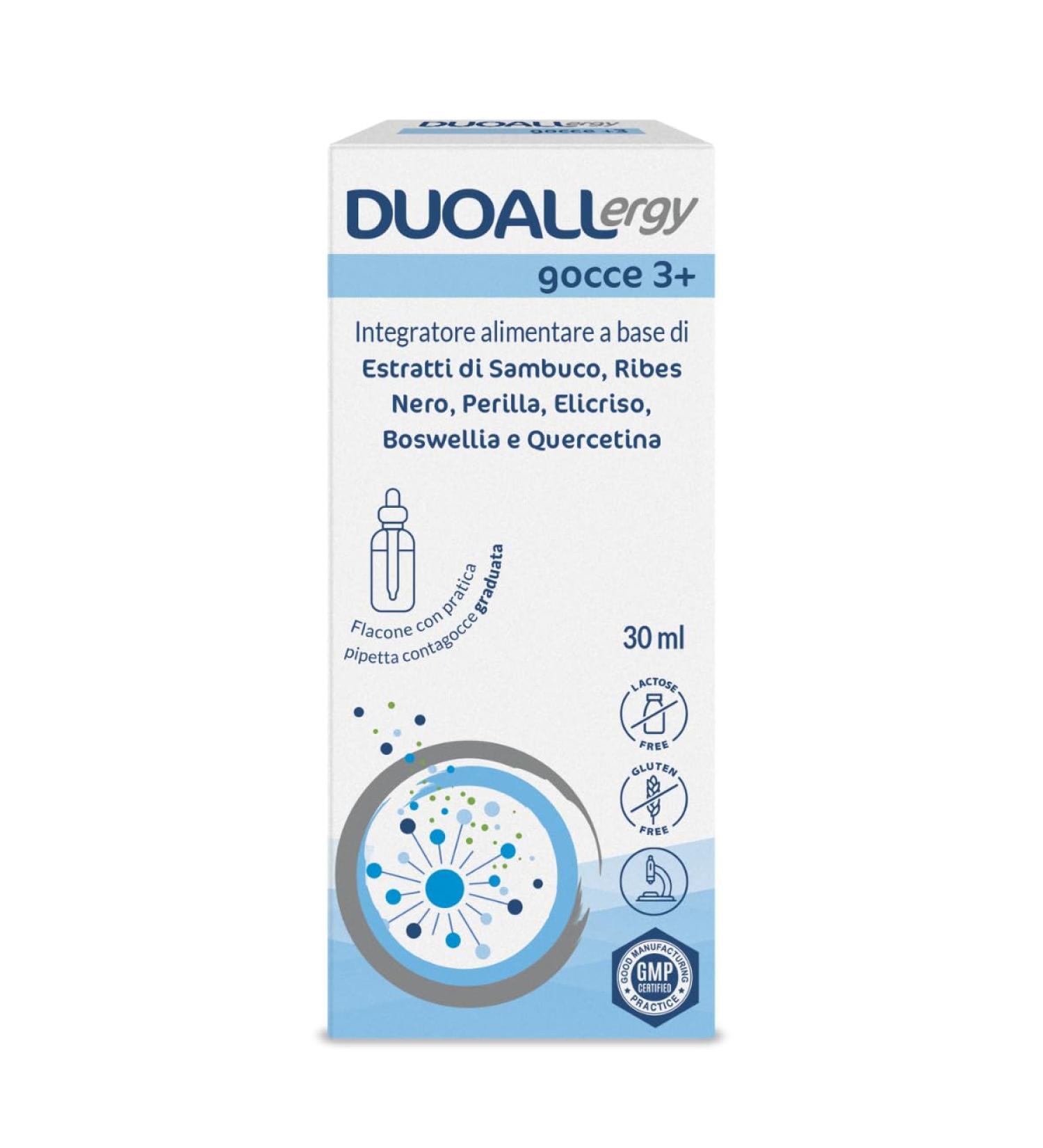  GPP SRL Biodemia DUOALLERGY GOCCE 3+ elderberry blackcurrant perilla helichrysum boswellia quercetin supports the prevention and treatment of allergies bottle 30 ml - Buy Online on GoSupps.com