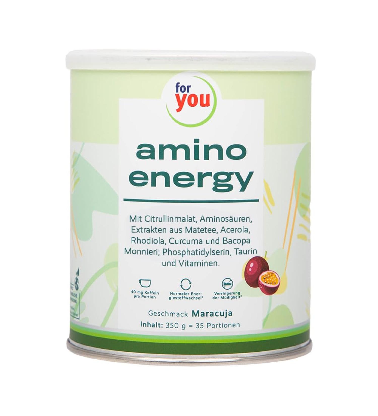 Amino Energy Maracuja Pre-Workout Booster | 350g Amino Acids Powder with Citrulline Malate L-Tyrosine & Caffeine | Boost Energy & Focus for Optimal Performance - Buy Online on GoSupps.com