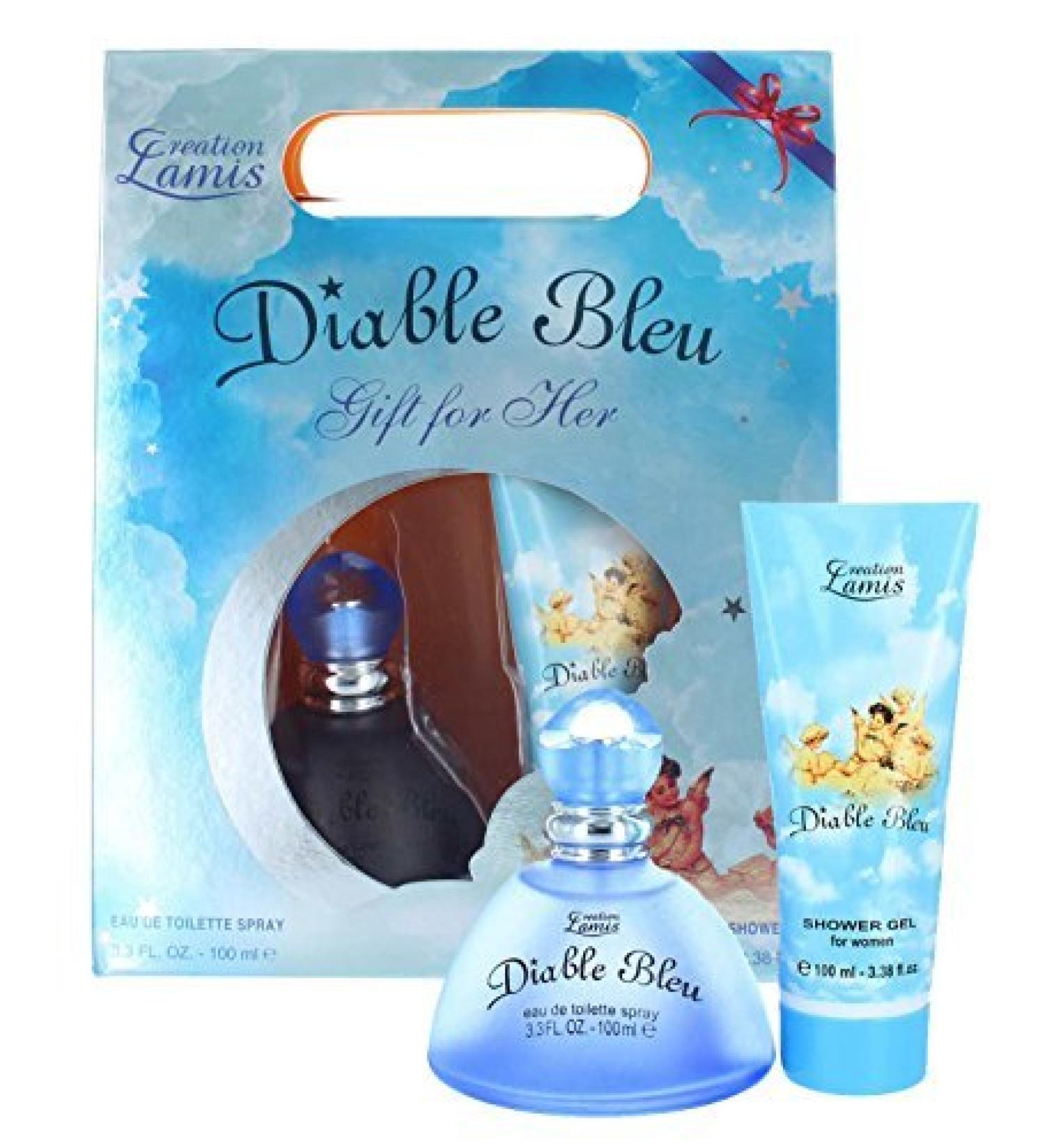 Diable Bleu By Creation Lamis Ladies Gift Set With Shower Gel And Perfume 100ml by Creation Lamis