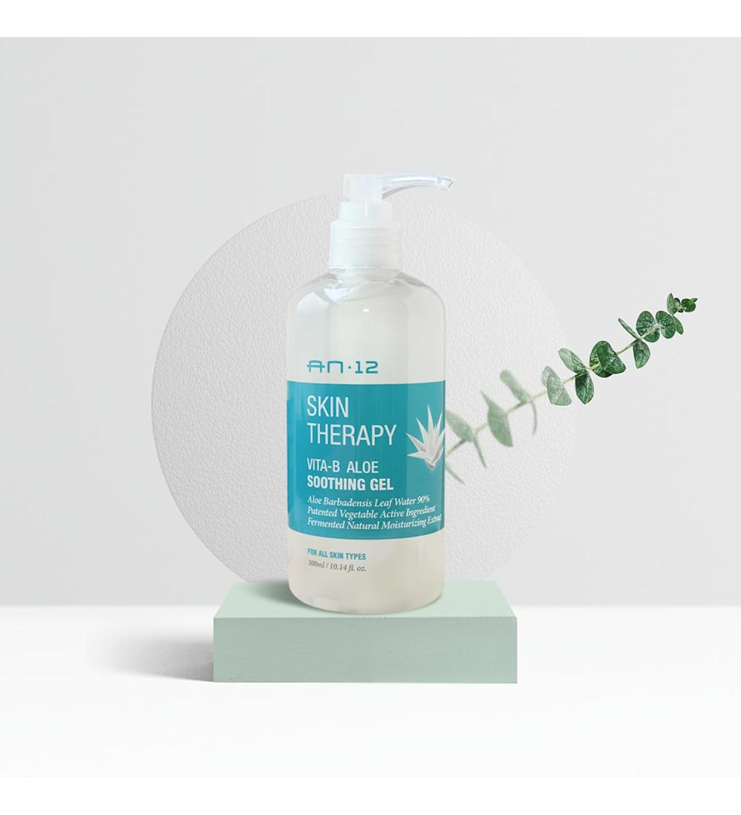 AN12 Aloe Soothing Gel with Aloe Vera-Moisturizing Gel for Face & Body Non-Sticky Daily Skincare (300ml Made in Korea)