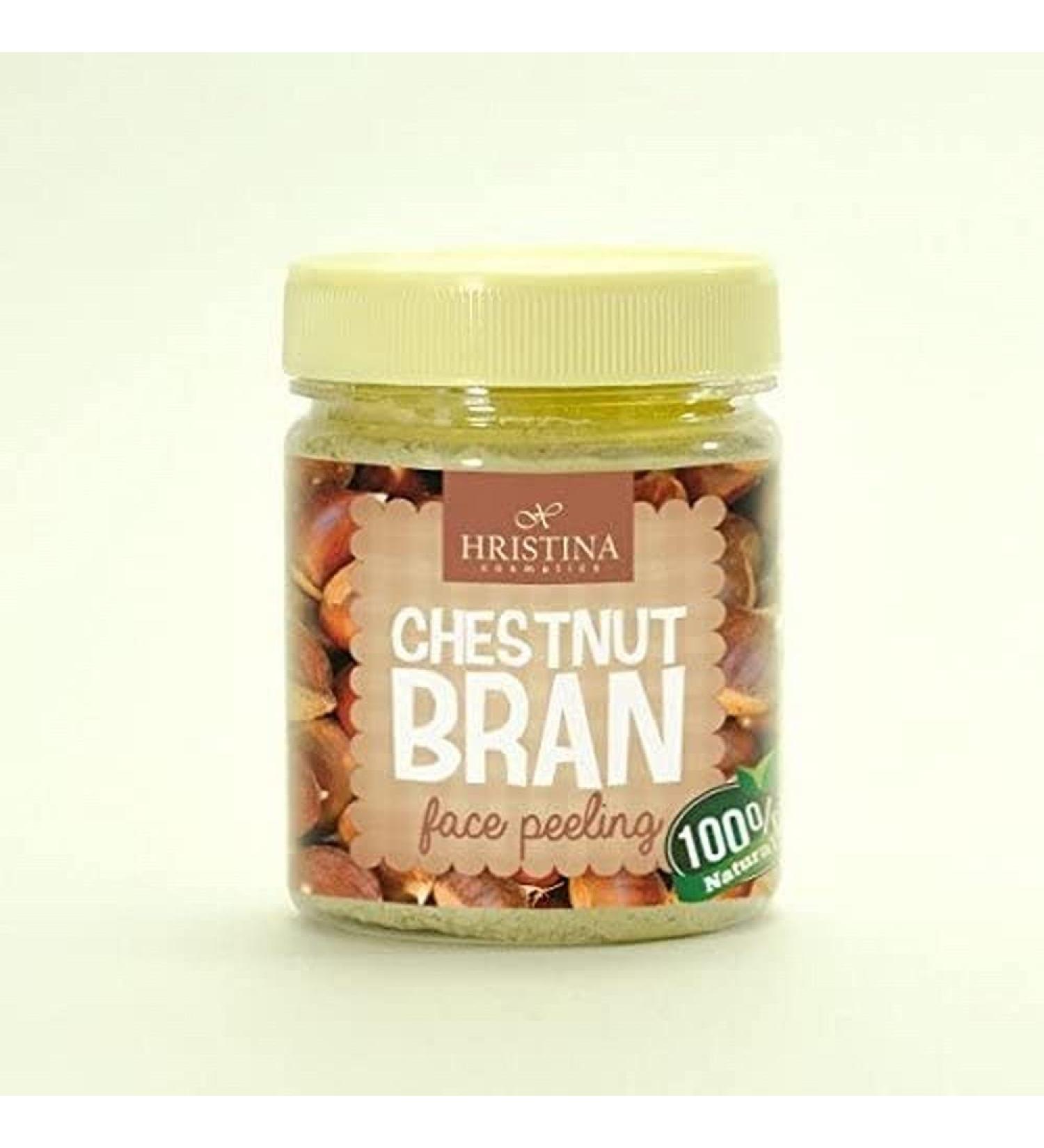 Face Scrub Chestnut Bran Face Peeling - 100% Natural - Very effective on acne prone skin. 200ml by Hristina Cosmetics