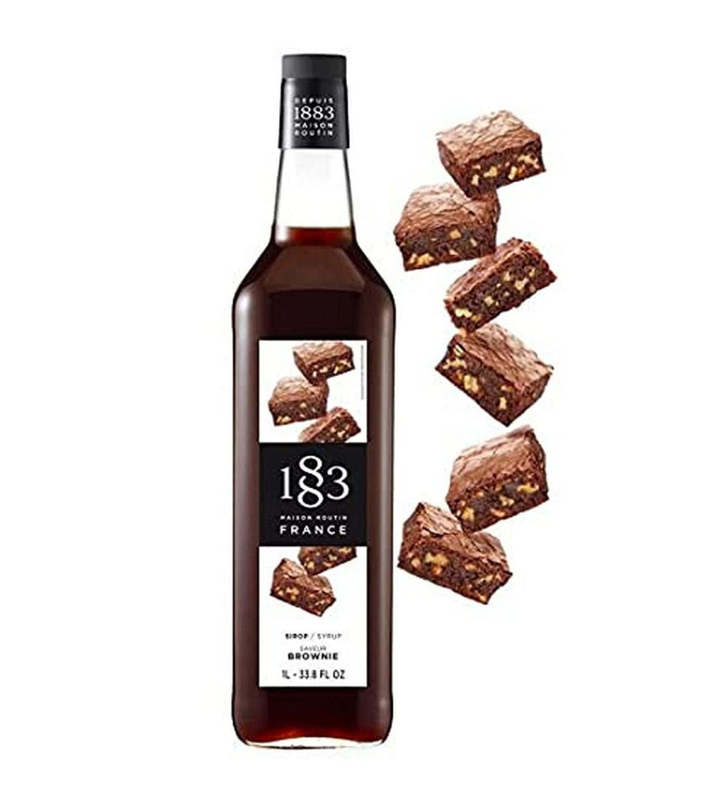 Maison Routin 1883 Brownie Flavour Syrup 1L Glass bottle - Buy Online on GoSupps.com
