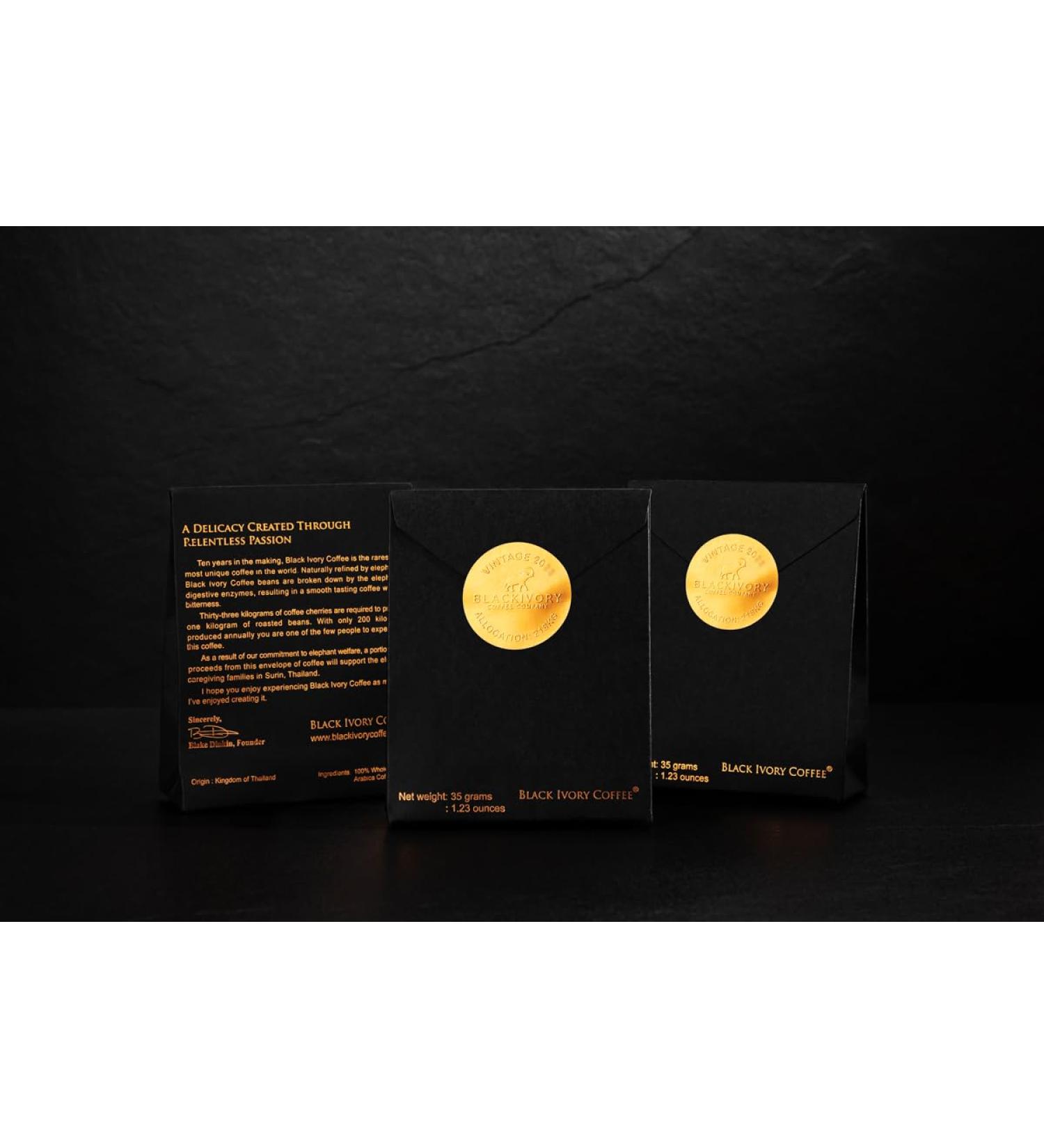 Black Ivory Coffee Whole Bean Coffee - The World's Most Expensive Elephant Refined Medium Roast Arabica Coffee Beans Smooth Low Acid Coffee Exclusive Coffee Lovers Gifts - Buy Online on GoSupps.com