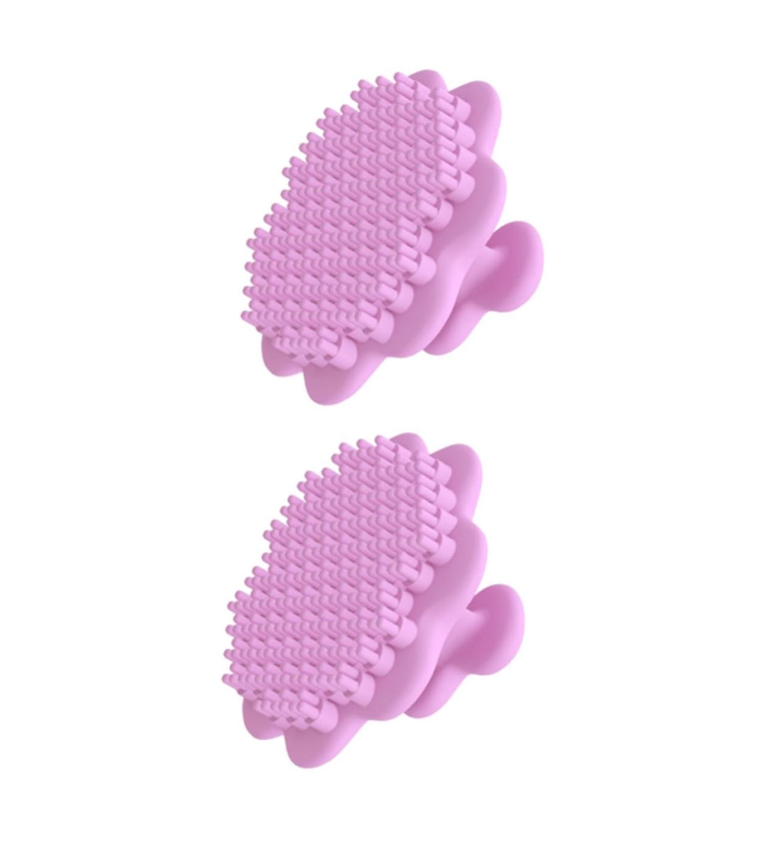 FRCOLOR Pack of 2 Cleaning Brush Makeup Remover Handy Silicone Face Brush Tool Face Sponge Face Scrub Brush Exfoliating Brush Cosmetic Scrubber Skin Care Brush 5.20X5.20X3.00CMx2pcs - Buy Online on GoSupps.com