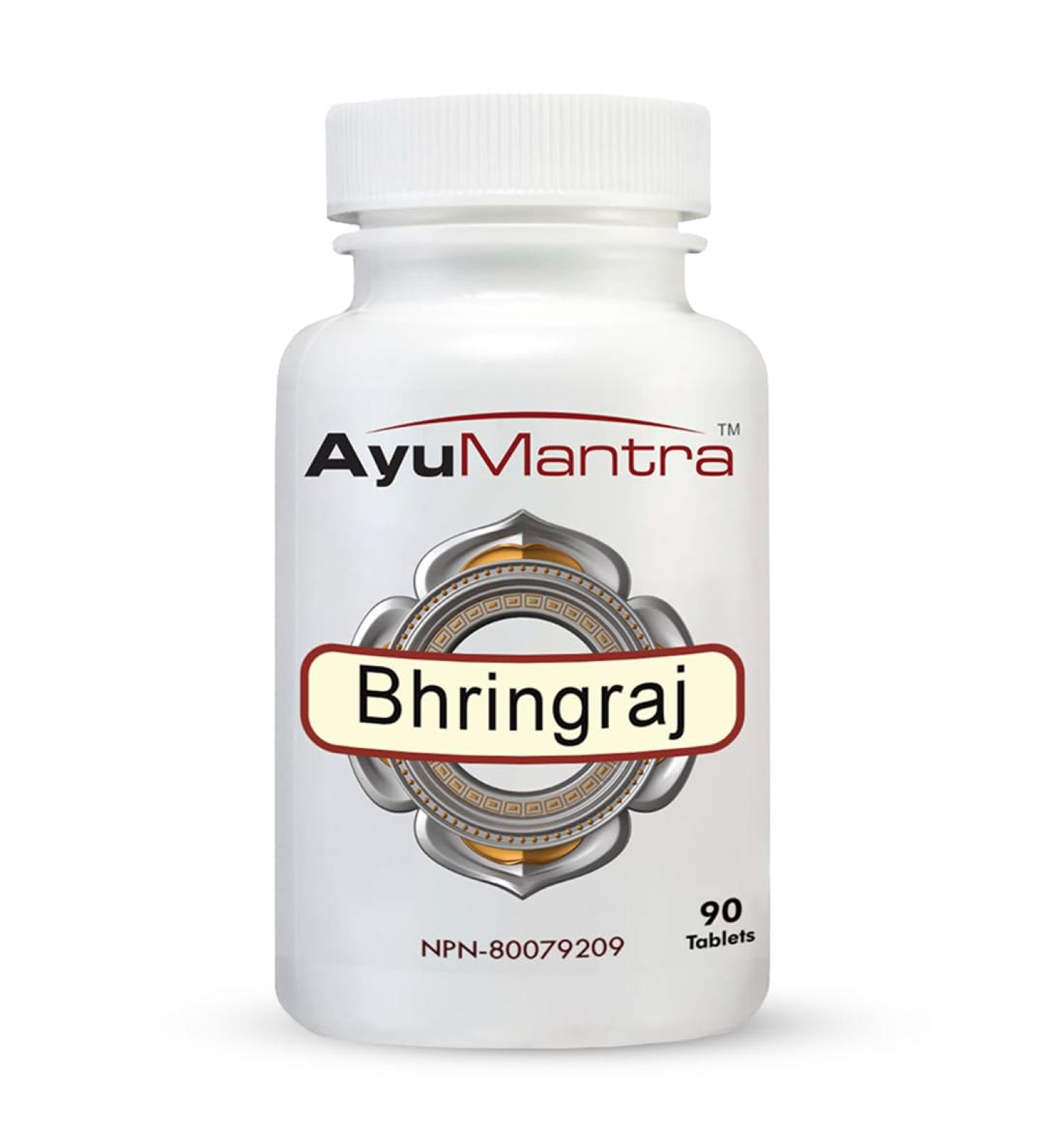 AyuMantra Organic Bhringraj Tablets (Eclipta alba) - 90 Tablets 1000 mg - Buy Online on GoSupps.com