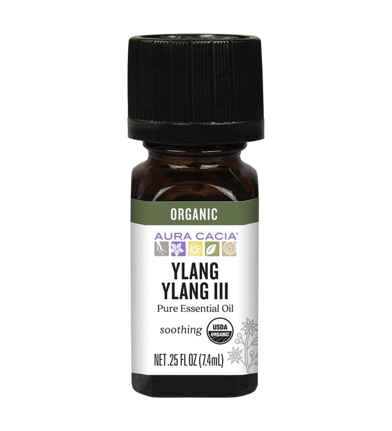 Certified Organic Aura Cacia Ylang Ylang III Essential Oil 7.4ml - GC/MS Tested for Purity - Buy Online on GoSupps.com