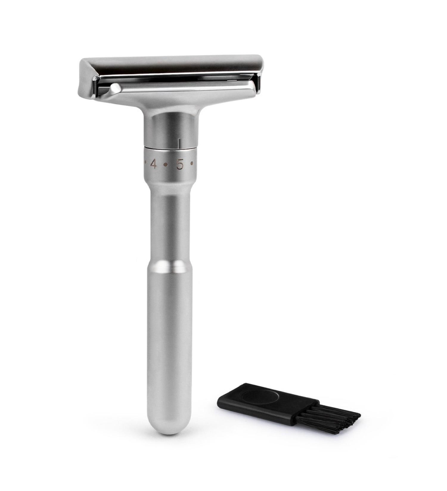 QSHAVE Adjustable Double Edge Safety Razor with Titanium Coated Blades - Buy Online on GoSupps.com