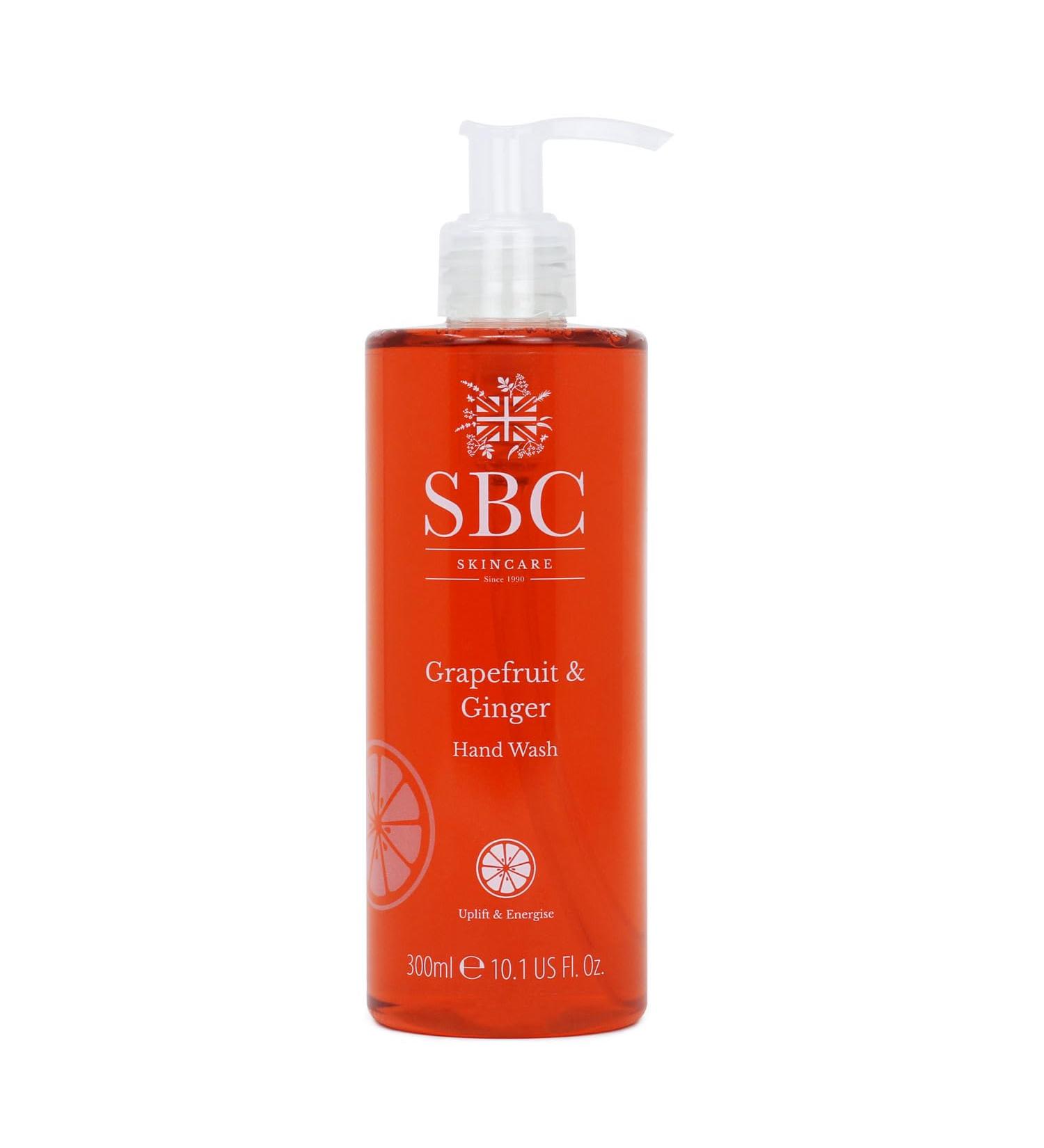 SBC Skincare Grapefruit & Ginger Hand Wash 300ml - Uplifting and Moisturising Liquid Hand Soap for All the Family