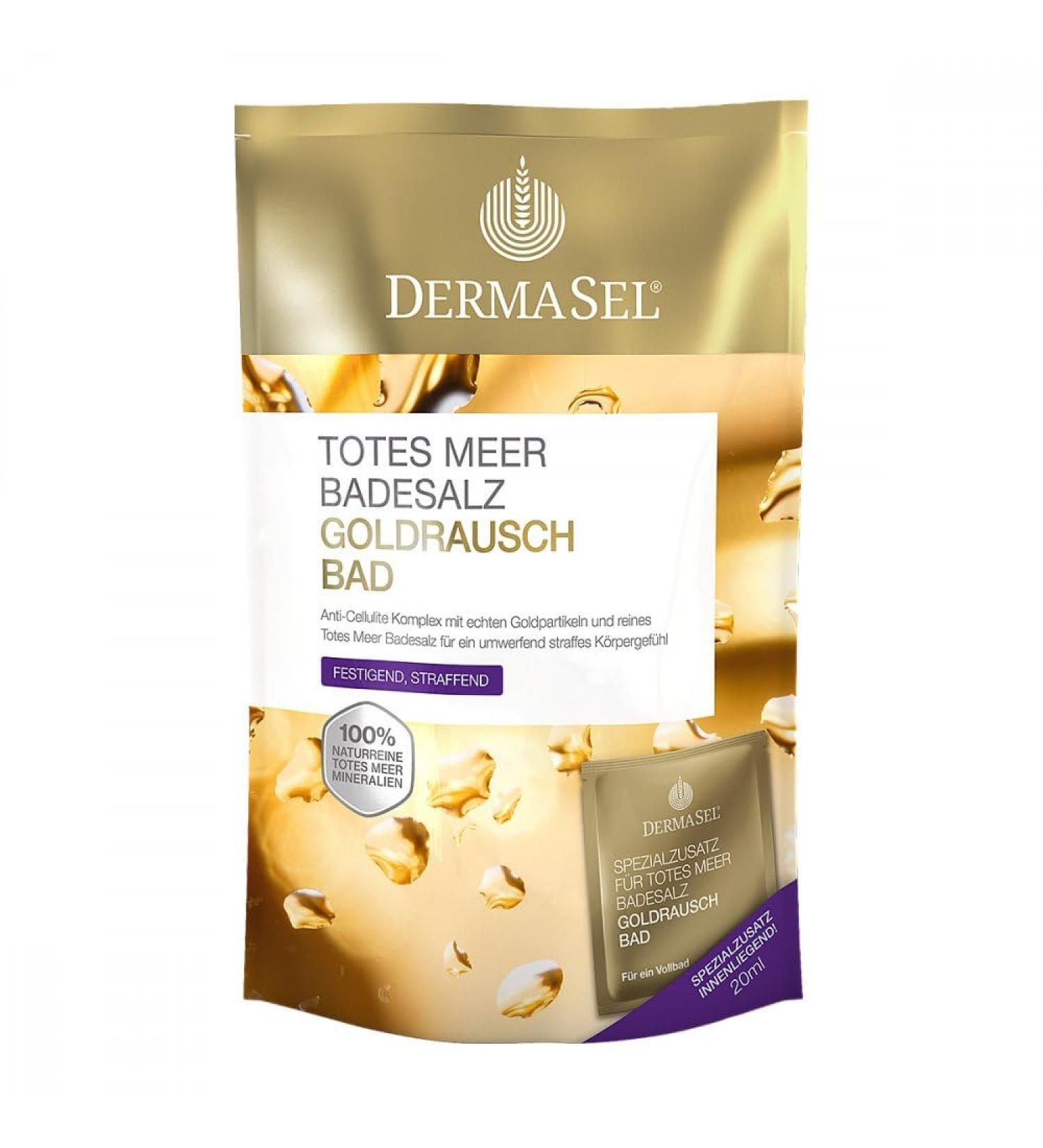 Buy DERMASEL Dead Sea Bath Salt + Gold - Exclusive 1 Pack | Premium International Shipping - Buy Online on GoSupps.com