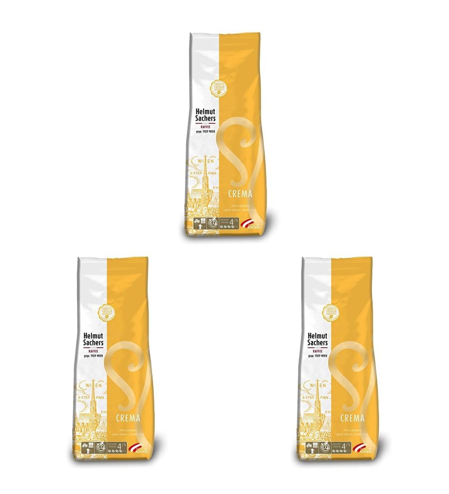 Helmut Sachers Coffee Crema - 100% Arabica Whole Beans Intensity 4/5 - 3 x 500g Pack - Premium International Shipping - Buy Online on GoSupps.com