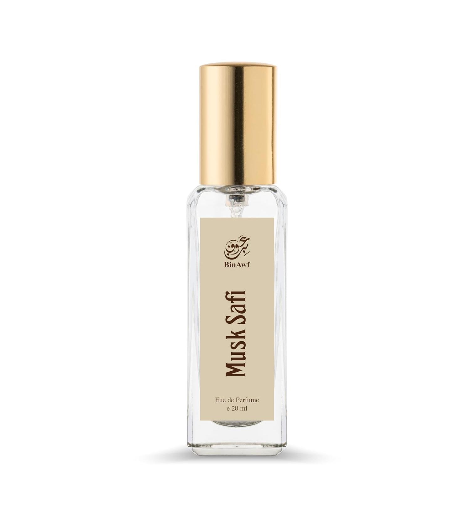 BinAwf Musk Safi Eau de Parfum for Men & Women 20ml | Pure Blend of Lily of the Valley White Musk & Sandalwood | Long-Lasting Clean & Elegant Fragrance - Buy Online on GoSupps.com