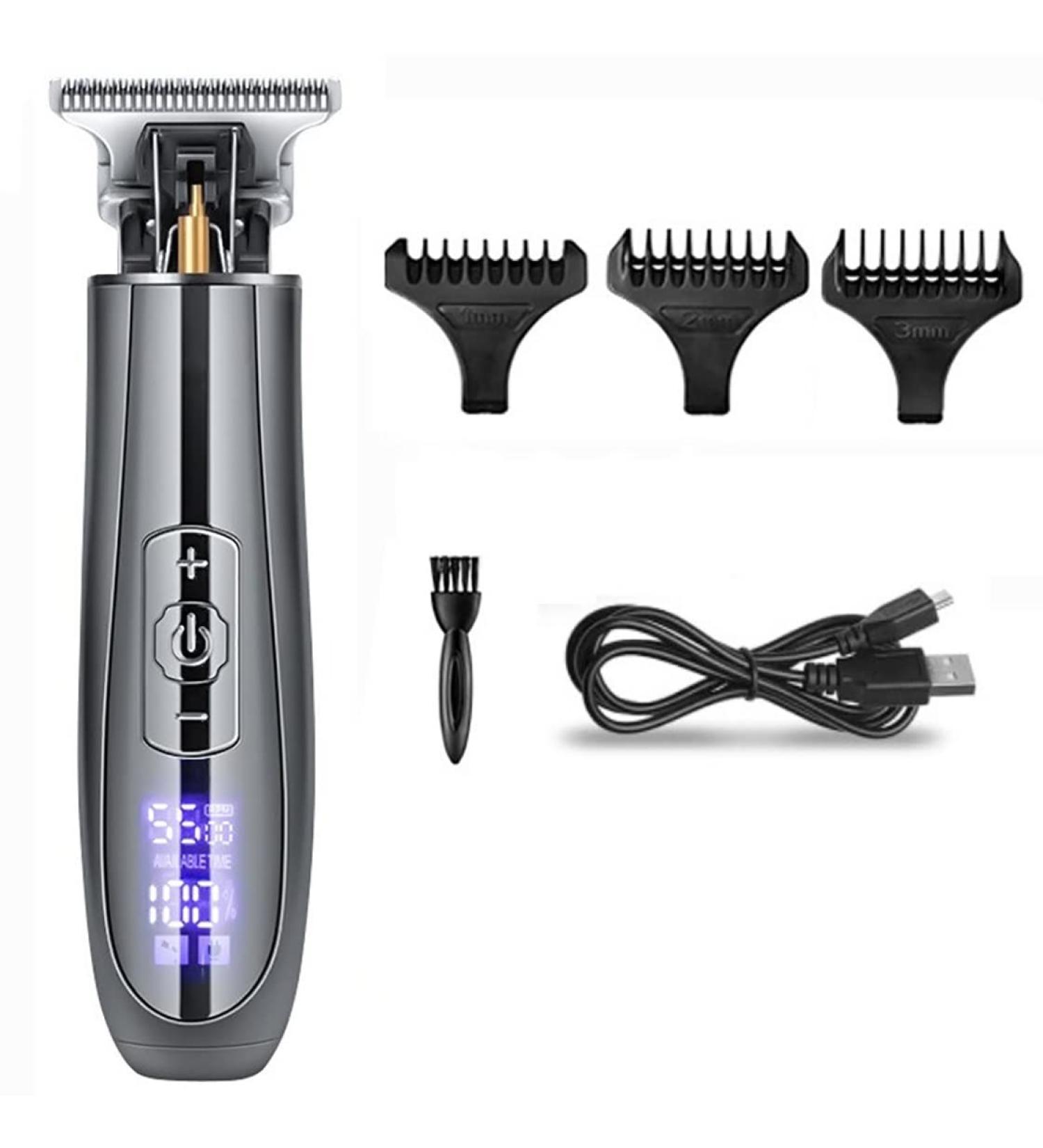 USB Rechargeable Hair Clippers - KM-129 Bald Head Trimmer with LCD Display & Ceramic Blade | Cordless Hair Cutter for Precision Shaving - Buy Online on GoSupps.com