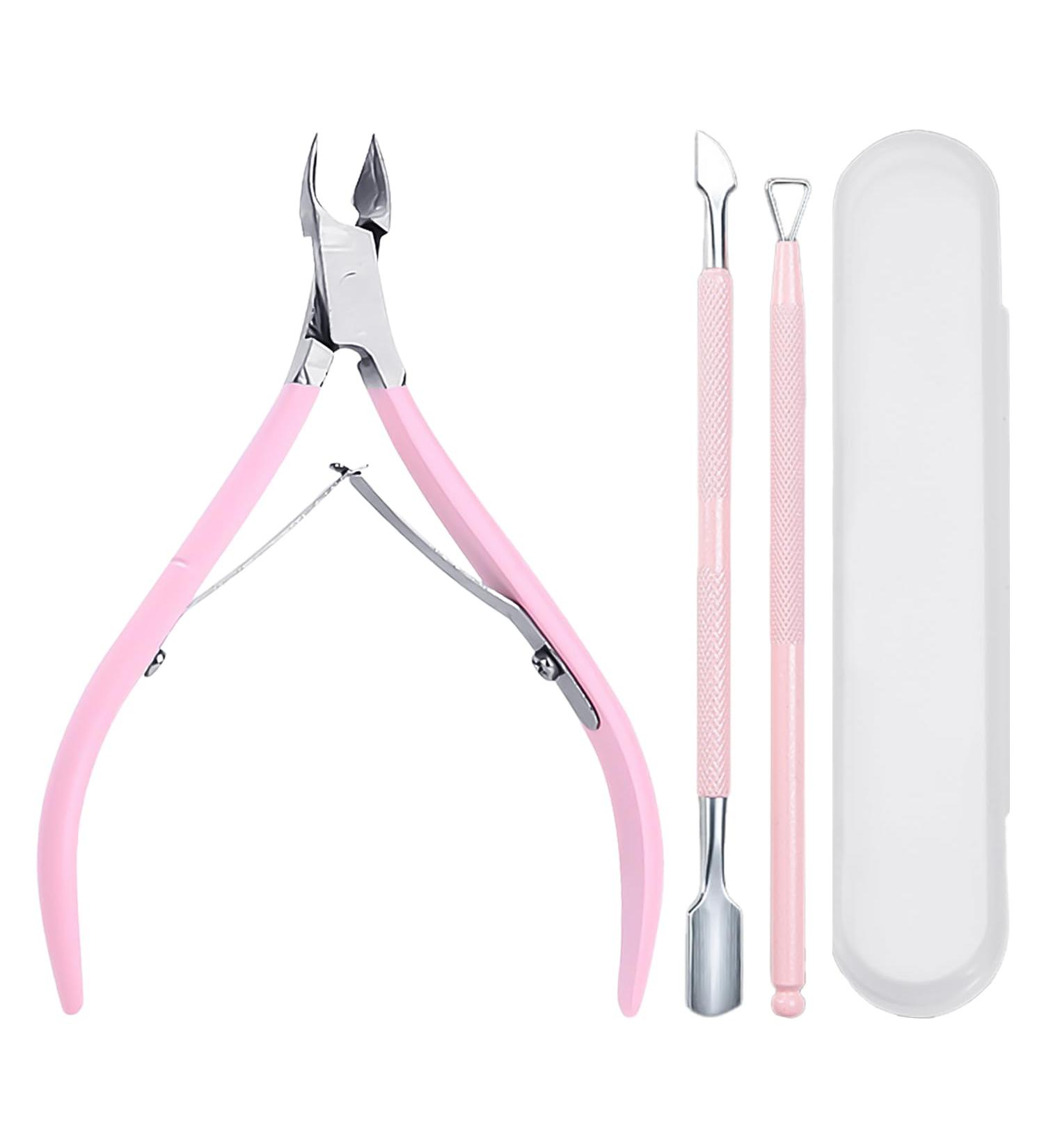 3 Pieces of Nail Trimming Tools Stainless Steel Cuticle Cutter Cuticle Trimming Tool Set Cuticle Push Knife and Cutter Suitable for Fingernails and Toenails - Buy Online on GoSupps.com