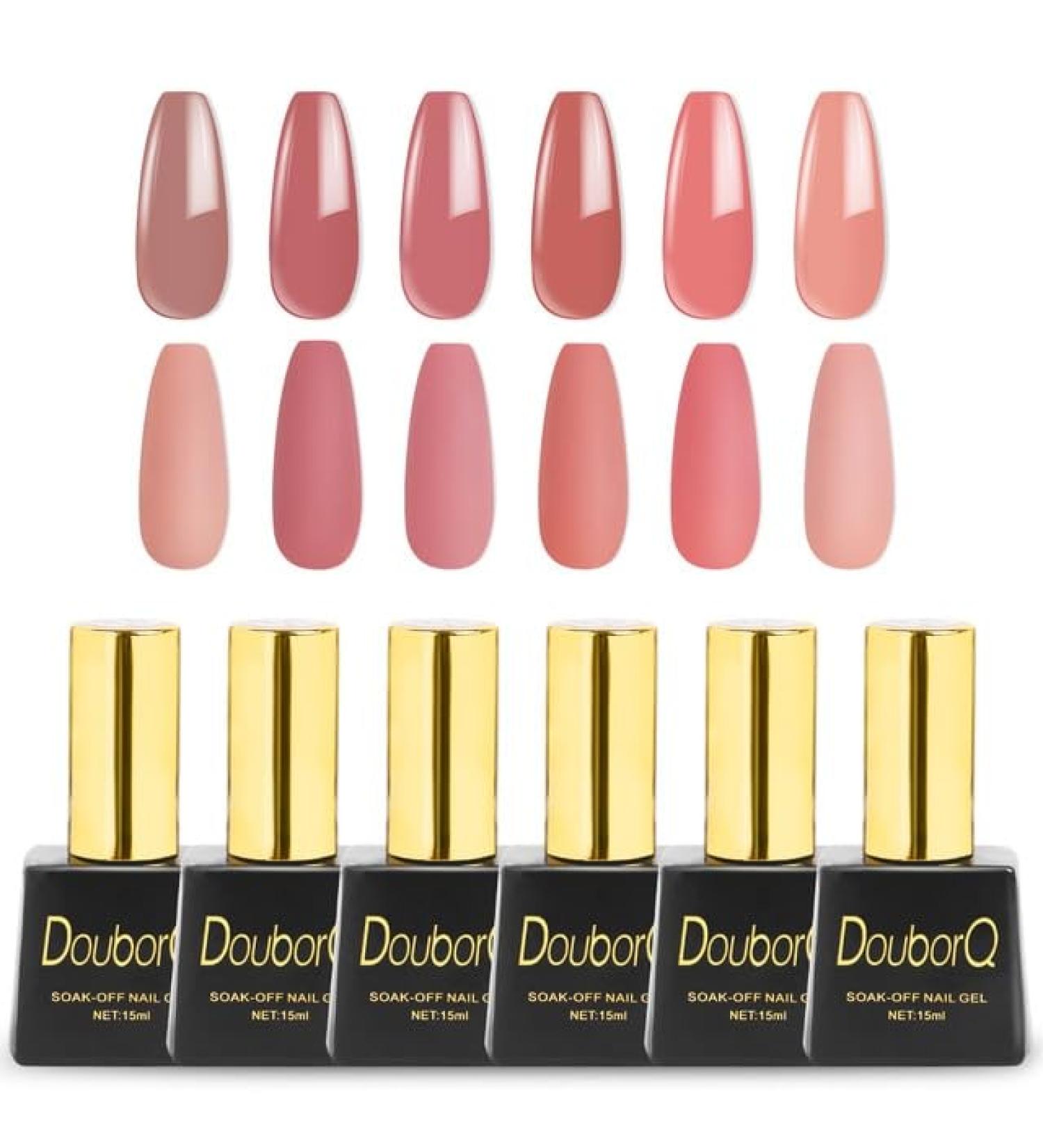 6color Nude Pink Series Nail Gel Semi Permanent Uv Led Gel Nail Polish Lucky Lacquer Hybrid Gel Varnish Gellak Nail Gel Polish - (Color: Multi) - Buy Online on GoSupps.com