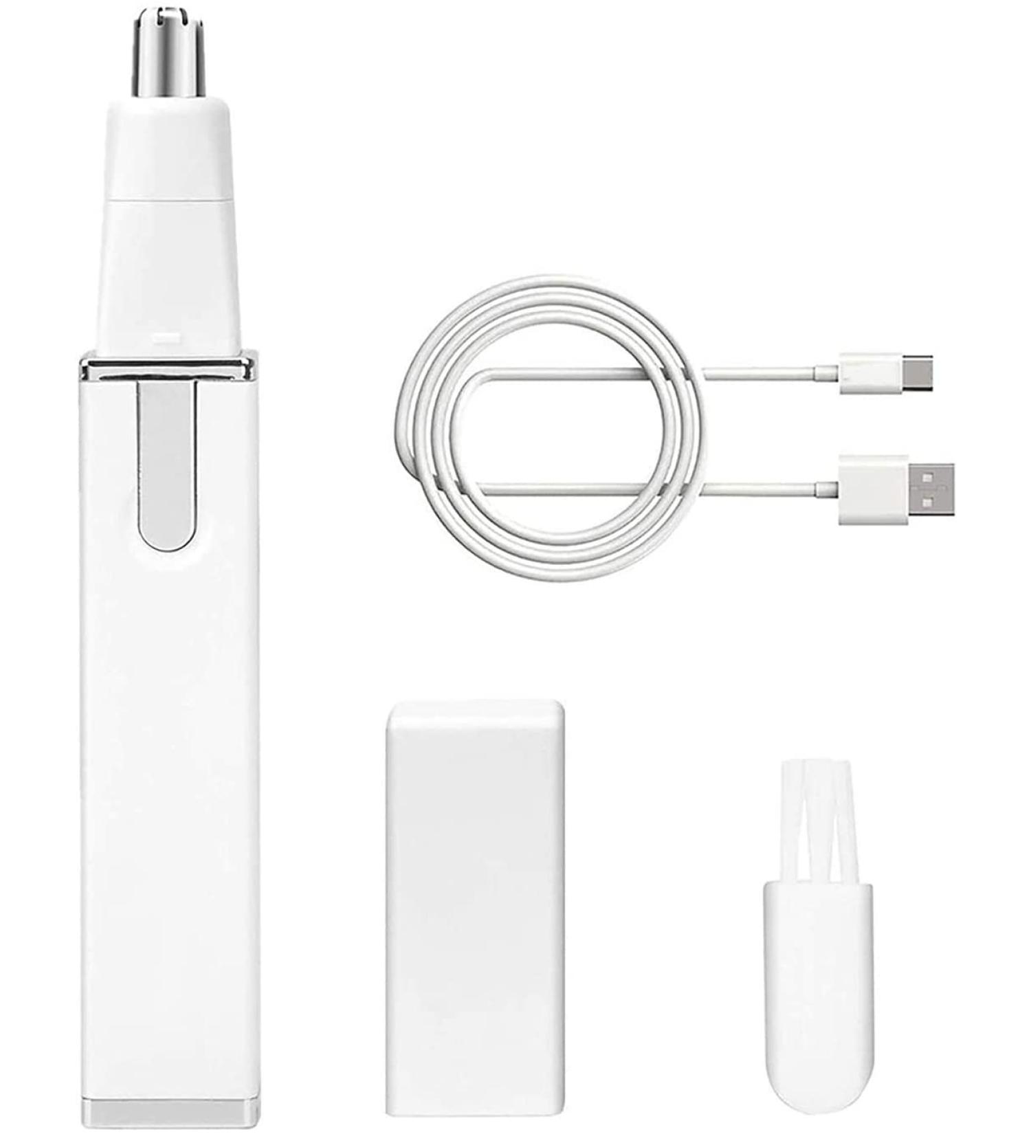 KouRy Portable Ear and Nose Hair Trimmer - Professional USB Rechargeable Facial Hair Clipper for Men & Women - Painless Waterproof Double-Edge Stainless Steel Blade - Buy Online on GoSupps.com