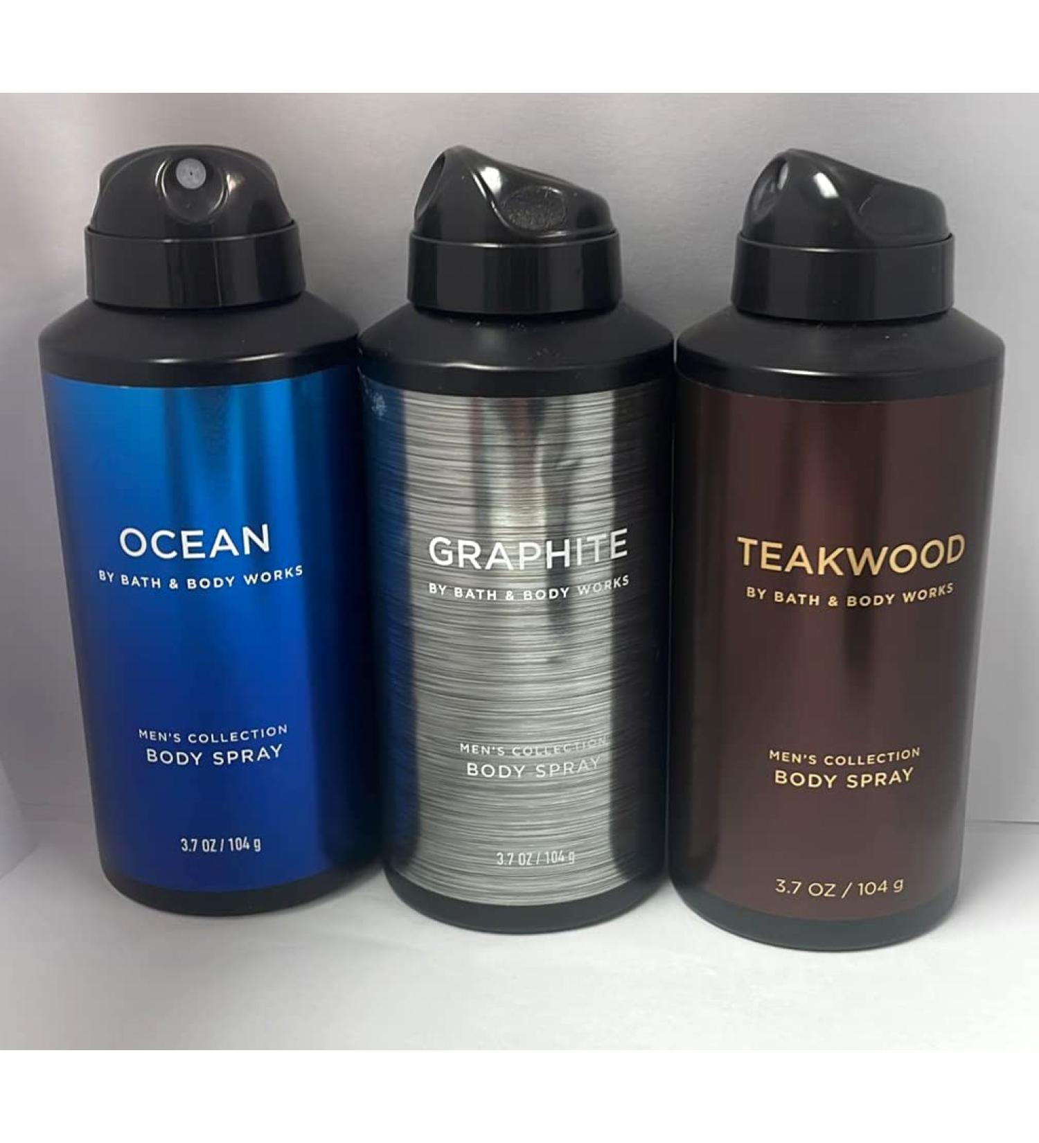 Bath and Body Works Deodorizing Body Spray Set - Graphite Ocean and Teakwood 3 Pack, 8 Oz - Buy Online on GoSupps.com