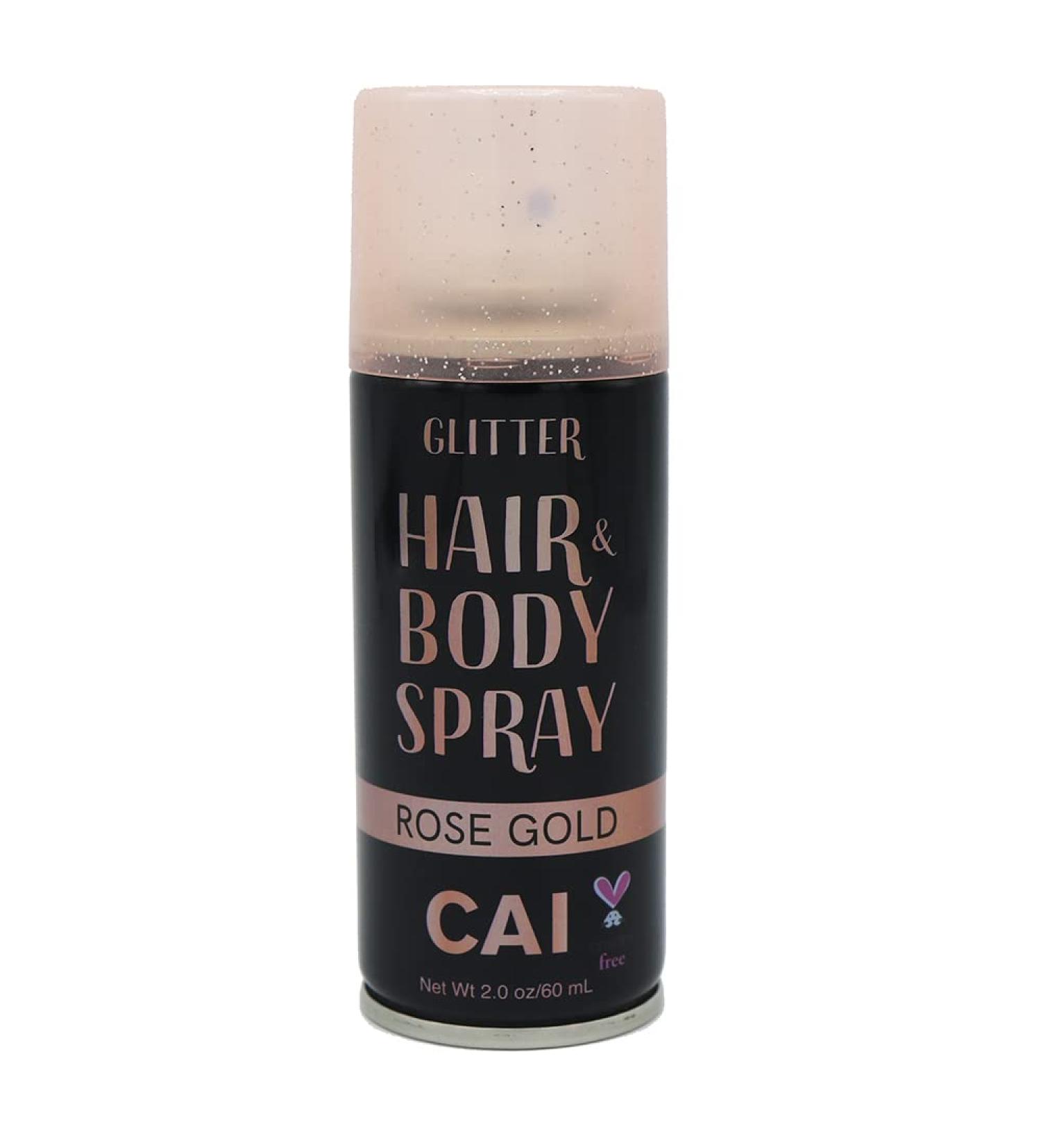 CAI BEAUTY NYC Hair and Body Glitter Spray (Rose Gold Glitter)
