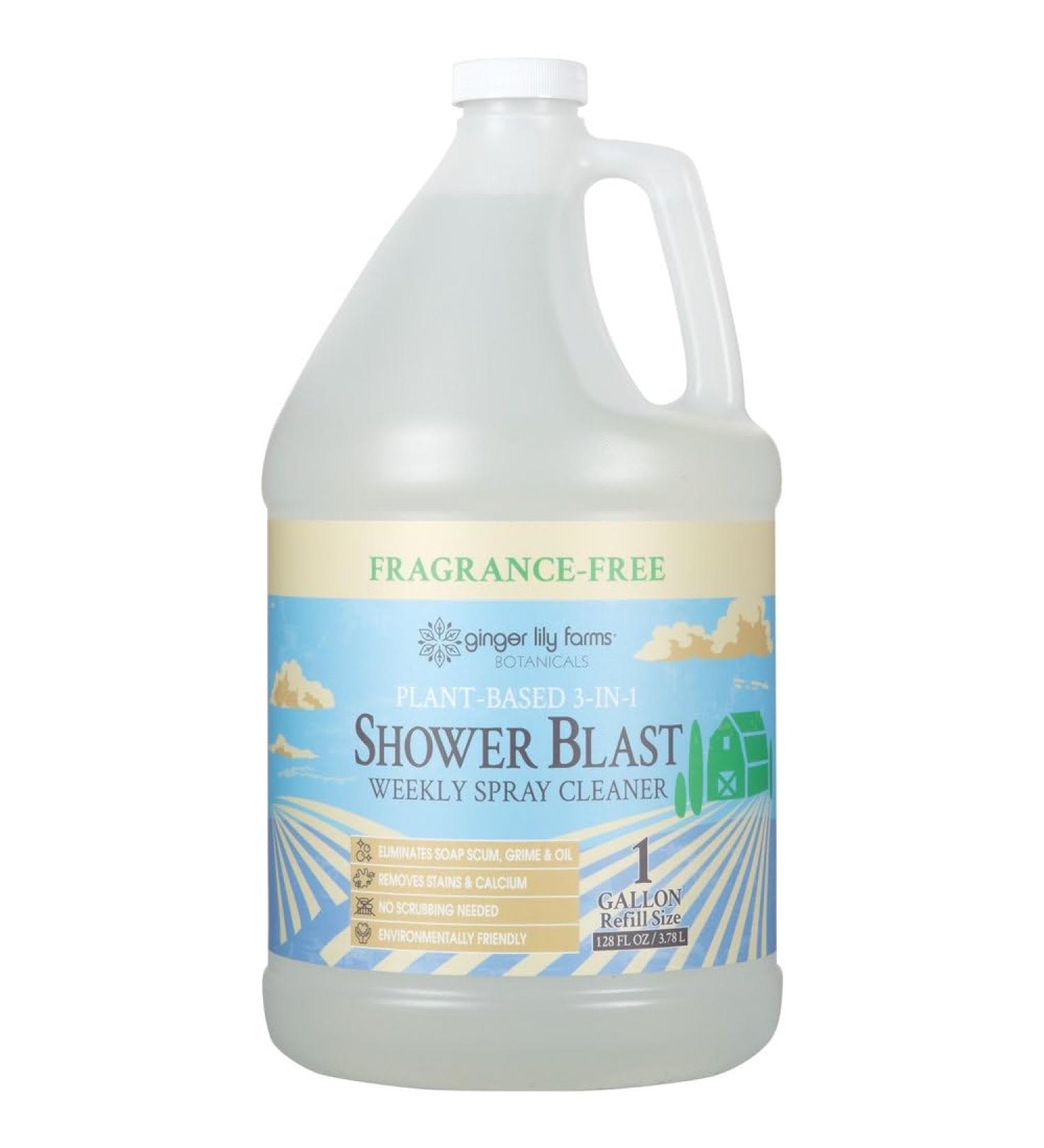 Buy Ginger Lily Farms Plant-Based 3-in-1 Shower Blast Cleaner | Vegan Cruelty-Free Fragrance-Free | 1 Gallon Refill - International Shipping Available - Buy Online on GoSupps.com