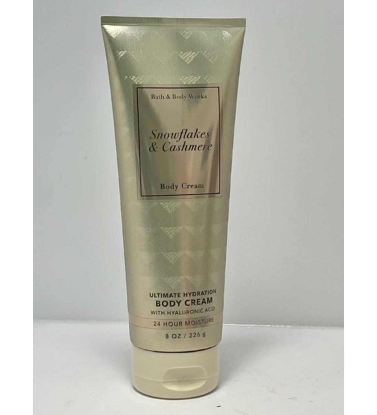 Bath & Body Works Snowflakes & Cashmere Body Cream - Ultimate Hydration 24 Hour Moisture 8 oz Full Size - Gold Diamond Plate Design - Buy Online on GoSupps.com