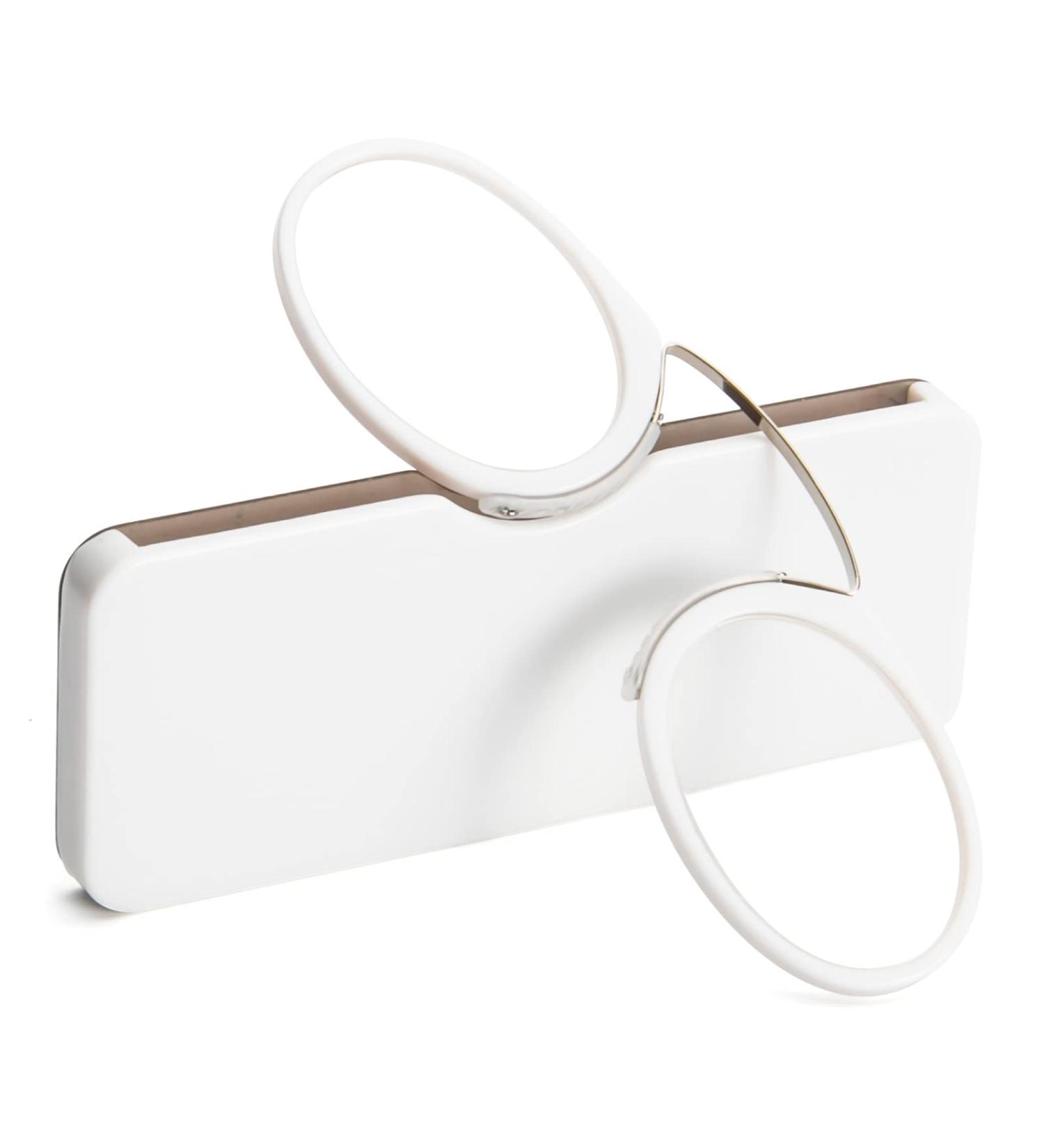 Kokobin Unisex Reading Glasses +3.5 - Compact Mini Nose Clip Visual Aid for Easy Reading - Slide-Resistant & Handy (White) - Buy Online on GoSupps.com