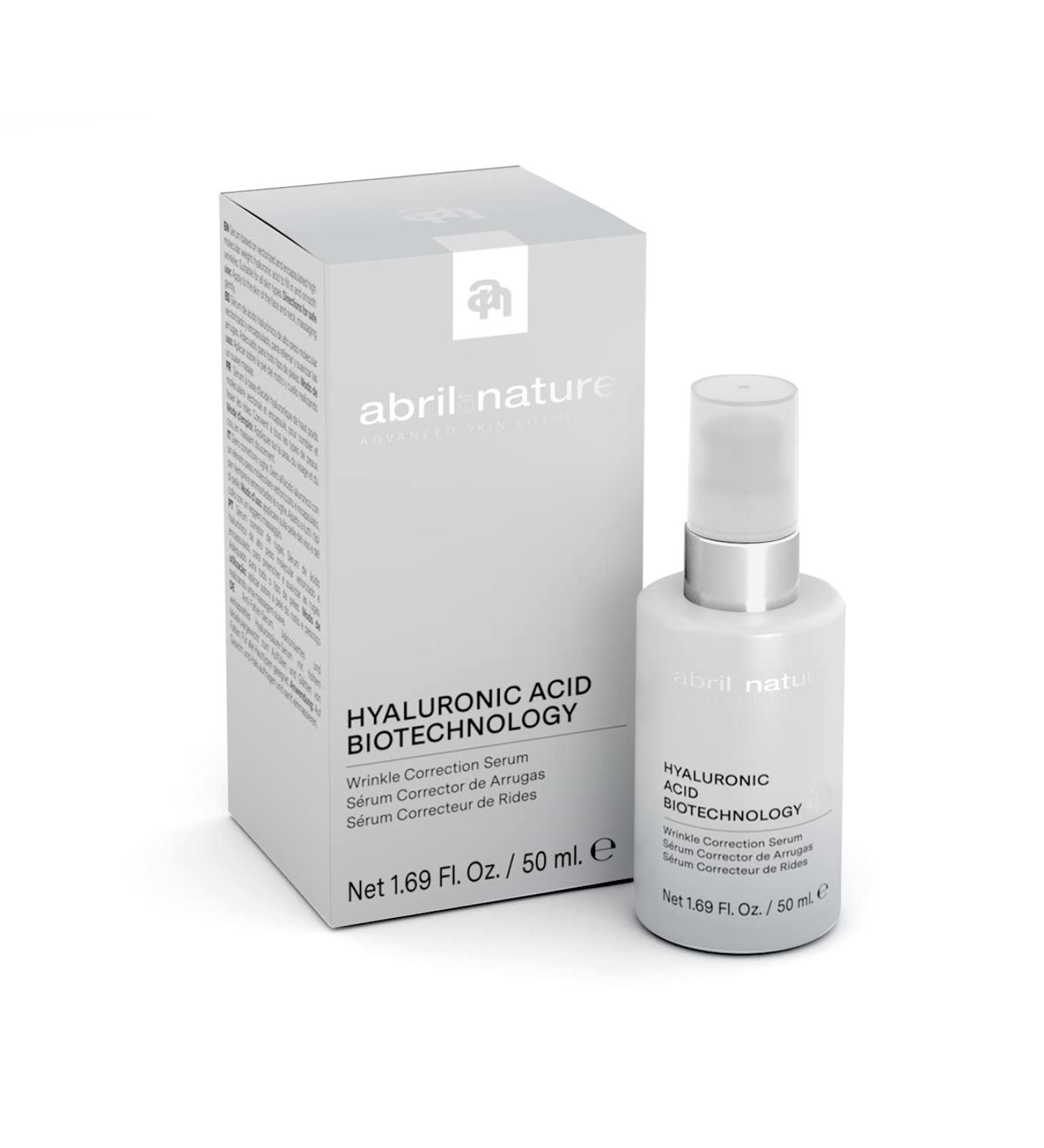  abril et nature abril et nature Skin Hyaluronic Acid Biotechnology 50 ml. Intensive anti-wrinkle serum with hyaluronic acid. All skin types. Firms skin on the face and neck. All skin types. - Buy Online on GoSupps.com