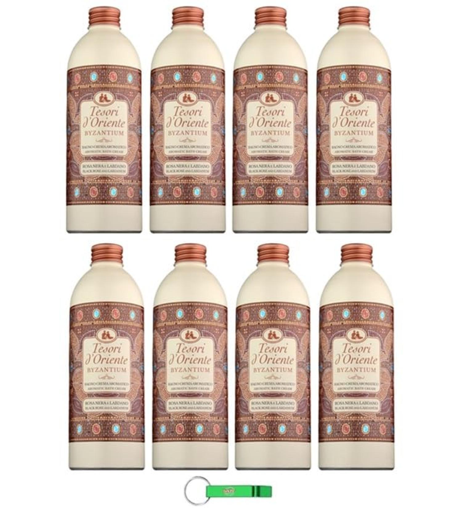 Tesori d'Oriente Bagno Crema Byzantium Lot de 8 bains moussants la rose noire et au labdanum nettoient la peau et nourrissent et hydratent 500 ml + porte-cl s Beni Culinari - Buy Online on GoSupps.com