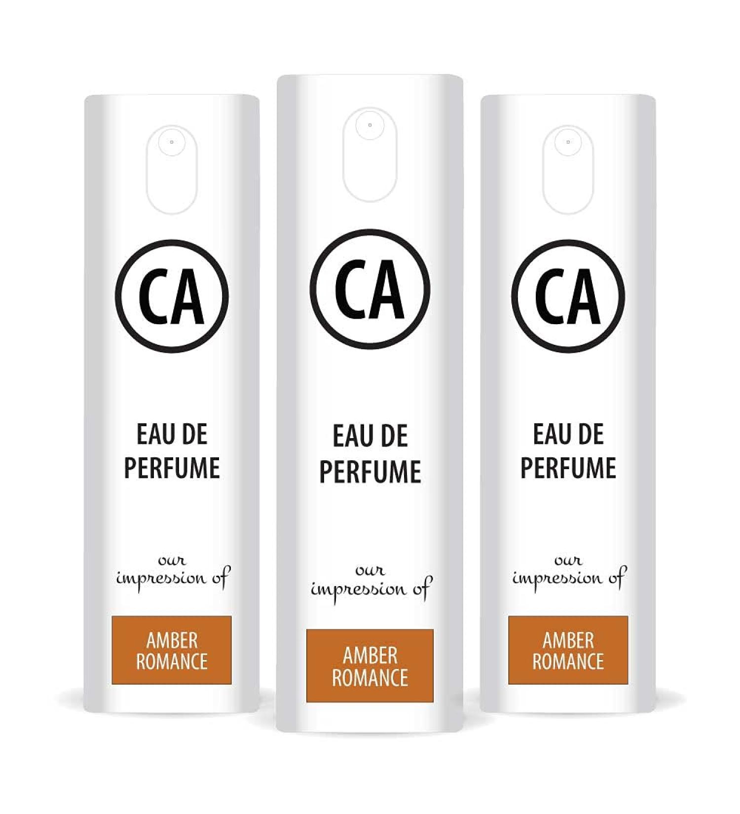 CA Perfume Amber Romance For Men & Women Fragrance Refillable Atomizer Sample Travel Size Concentrated Hypoallergenic Long Lasting Eau de Parfum Spray 0.33 Fl Oz/10ml-X3 - Buy Online on GoSupps.com
