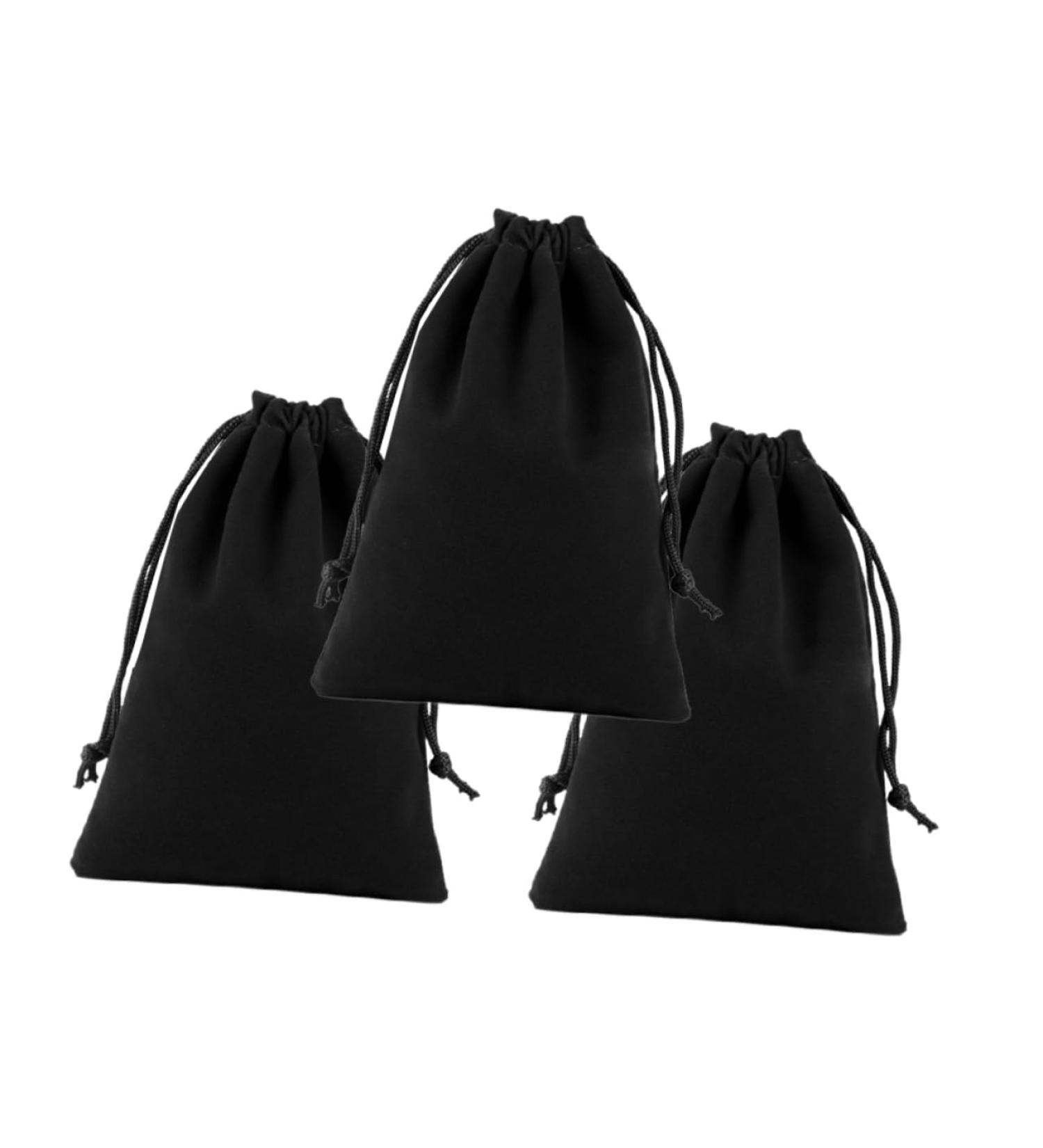 HAPINARY 3pcs Ultifunctional Drawstring Bag Jewelry Bags Drawstring Blackwel Flannel Drawstring Bag Lucky Bag Black 25*35cm - Buy Online on GoSupps.com