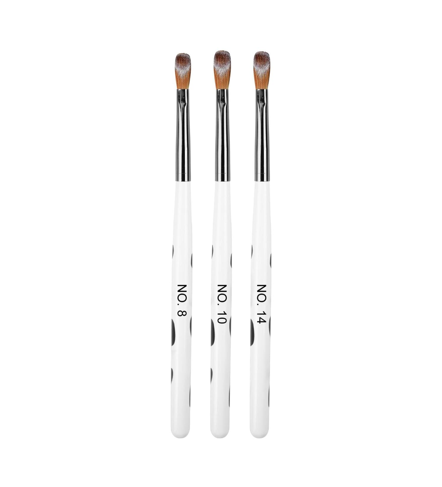 3PCS Kolinsky Acrylic Nail Brushes - Size 8/10/14 Professional Nail Art Brushes for Acrylic Nails - Ideal for Acrylic Powder - Home and Salon Use - B-Color - Buy Online on GoSupps.com
